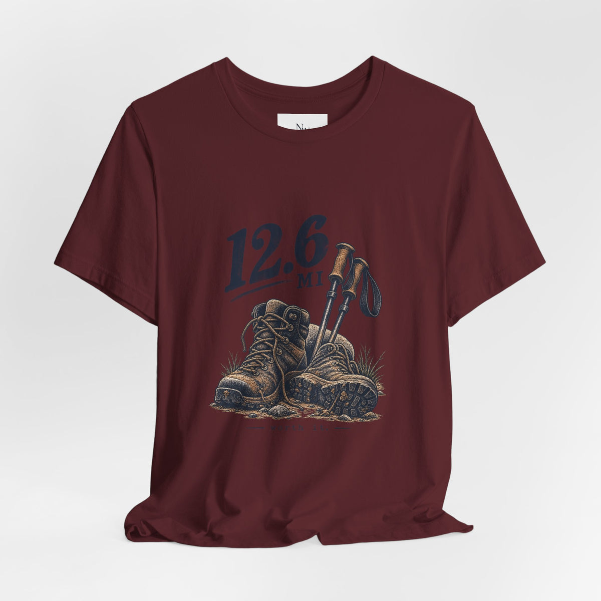 Hiking T-Shirt — “The Good Kind of Tired” 12.6 mi Adventure Tee