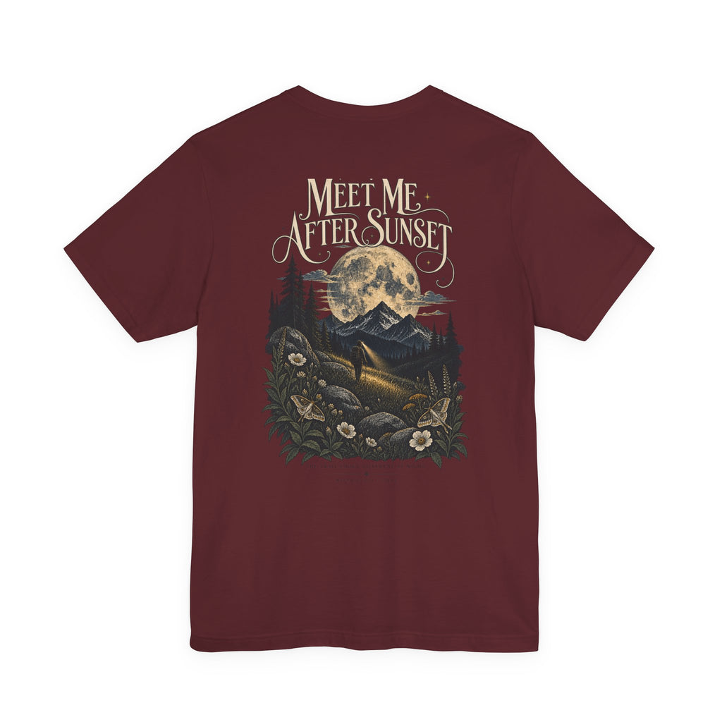 Meet Me After Sunset Tee — Vintage Moth & Moon Graphic T-Shirt