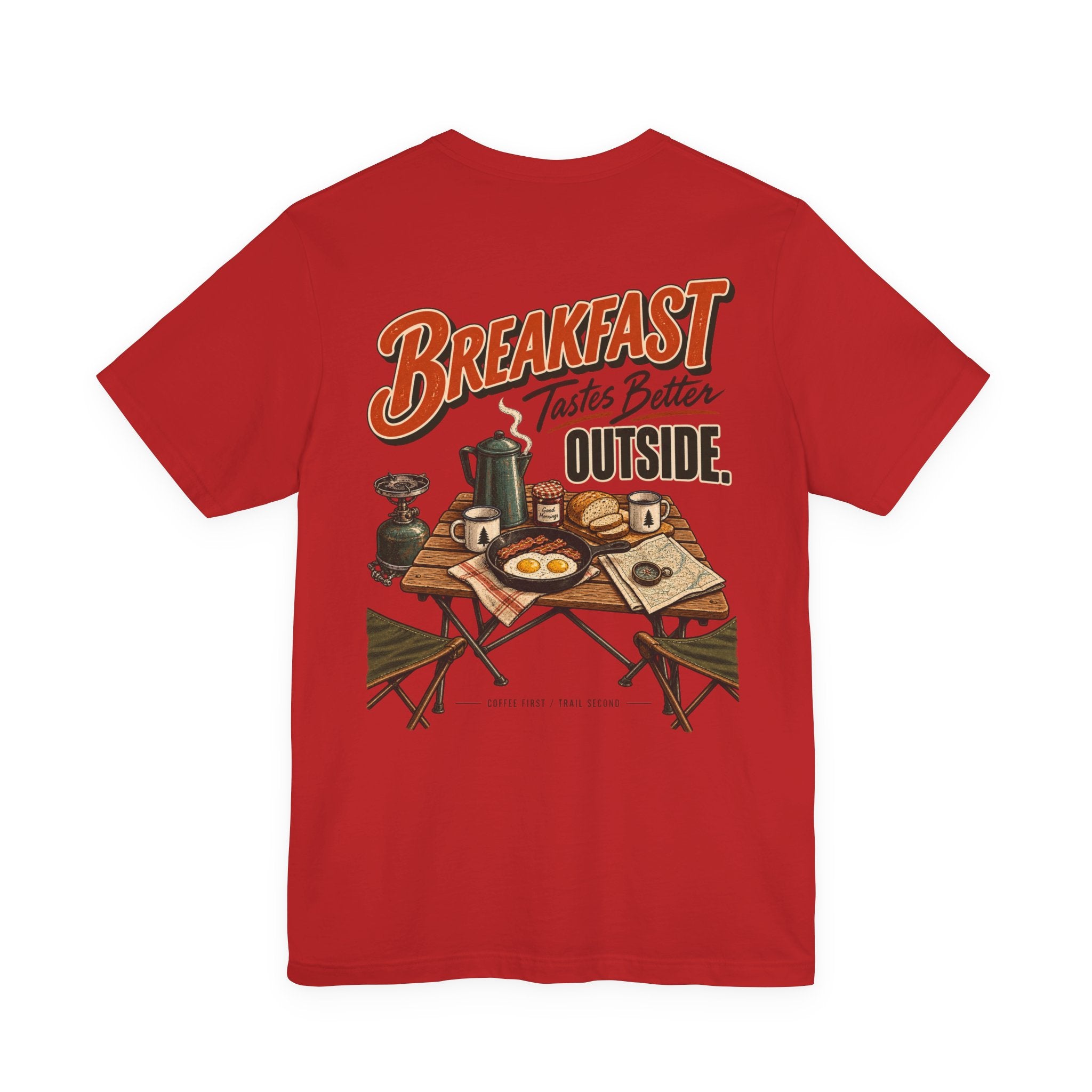 Camp Cook T‑Shirt — “Breakfast Tastes Better Outside” Camping Tee