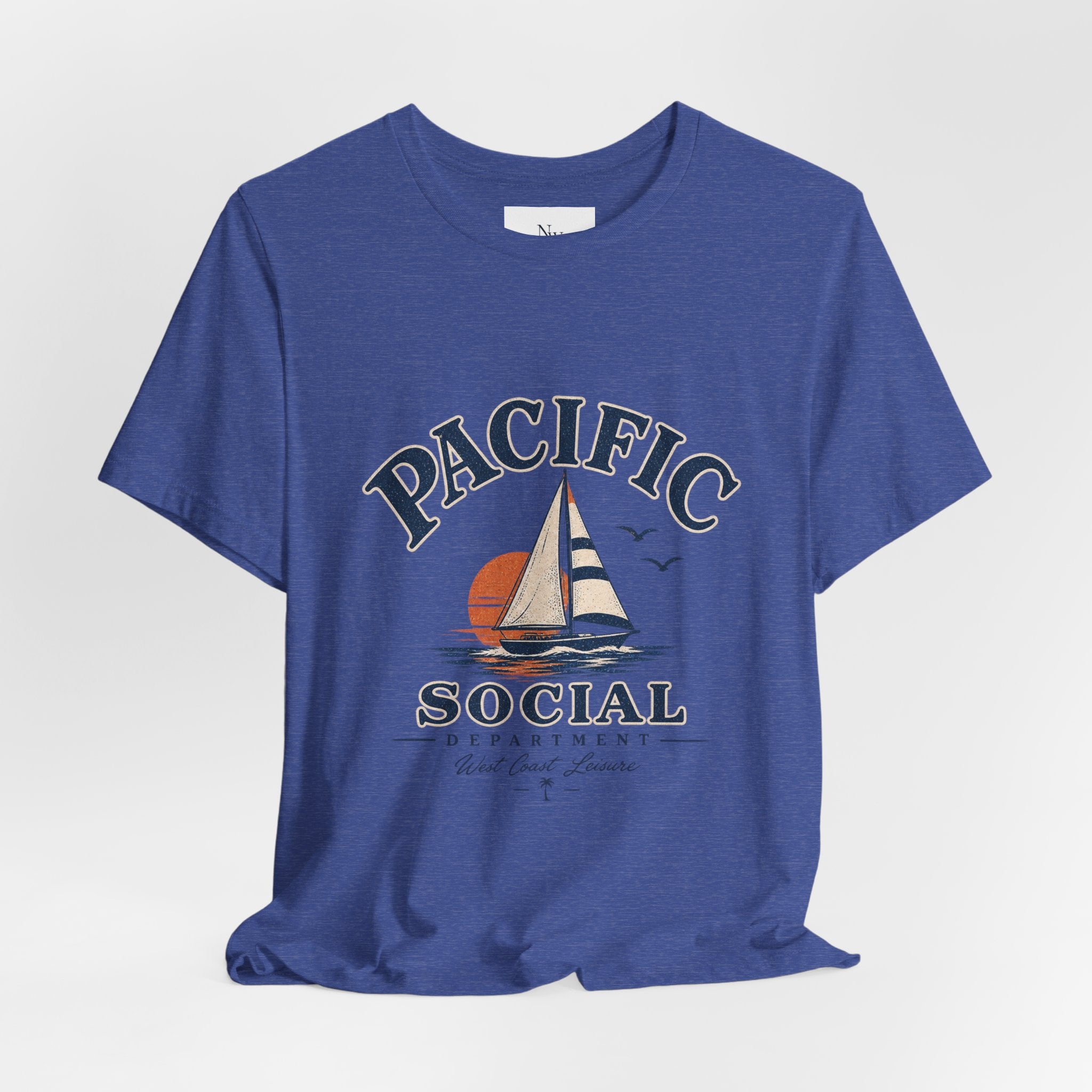 Pacific Social Sailboat Tee — Vintage Sunset Beach T-Shirt