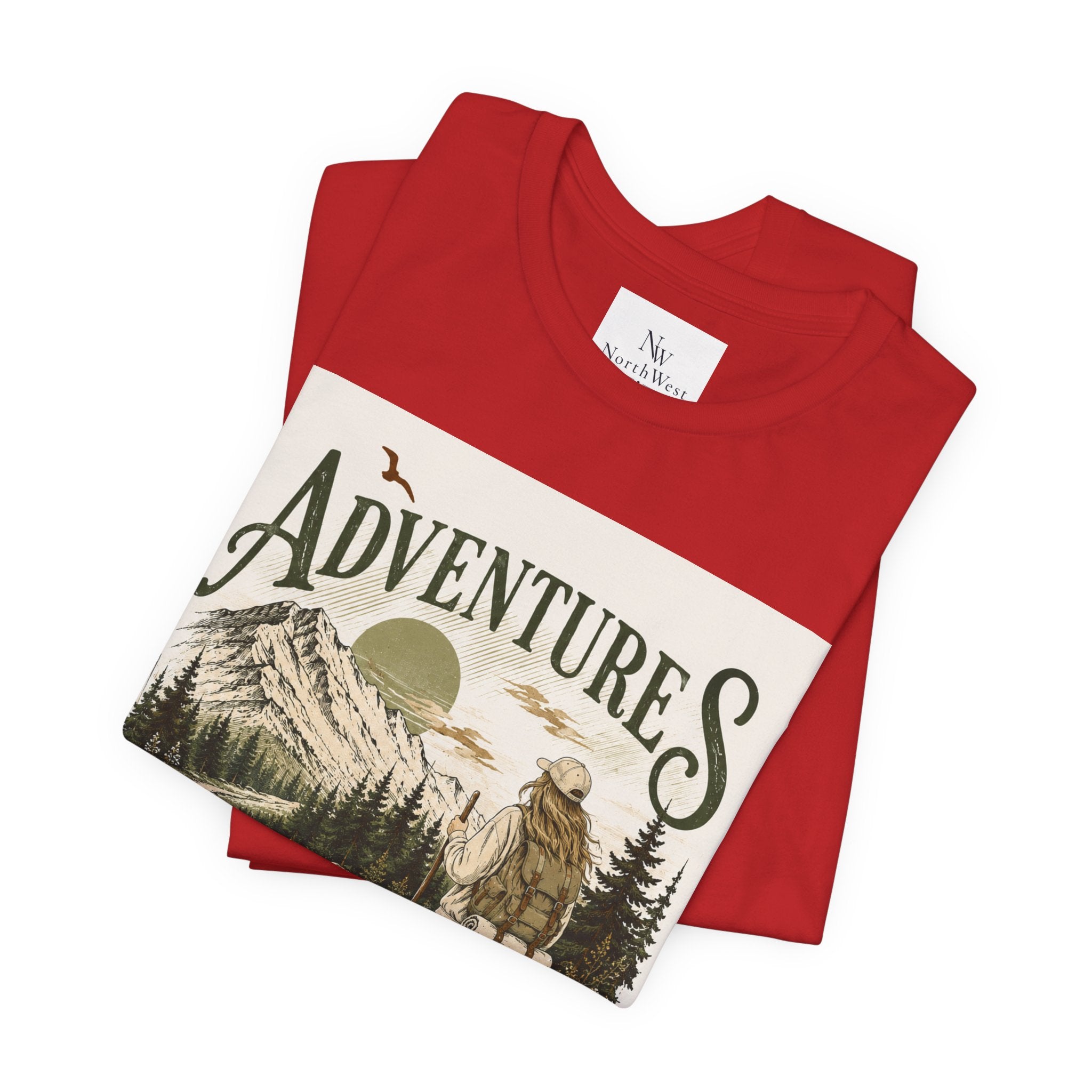 Adventures Hiking T-Shirt — "Let's Go and Explore" Vintage Outdoor Graphic Tee