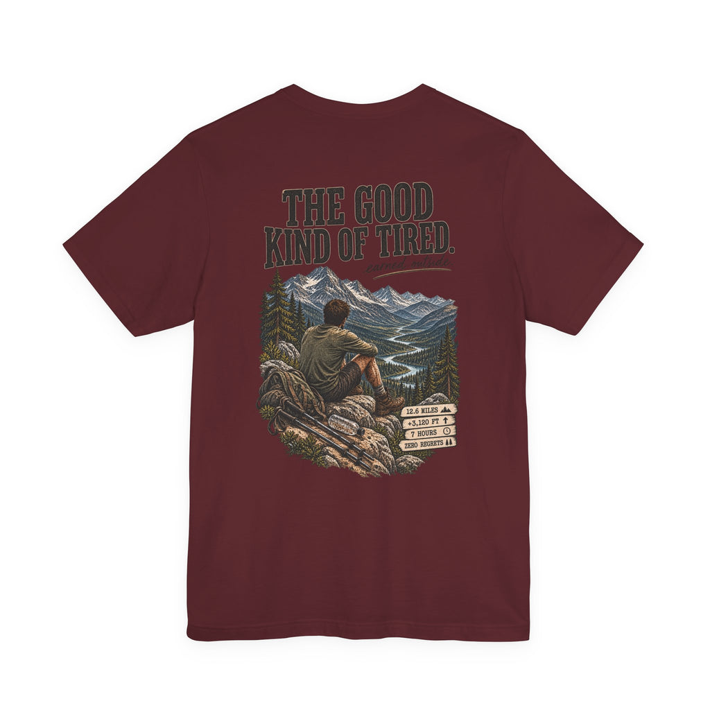 Hiking T-Shirt — “The Good Kind of Tired” 12.6 mi Adventure Tee