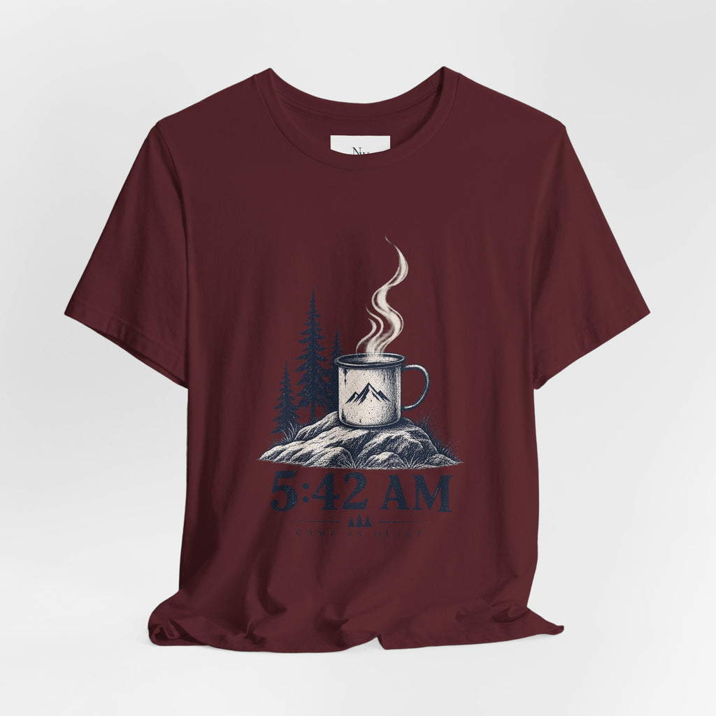 5:42 AM Camping T‑Shirt — "Before Everyone Else" Morning Coffee & Mountain Tee
