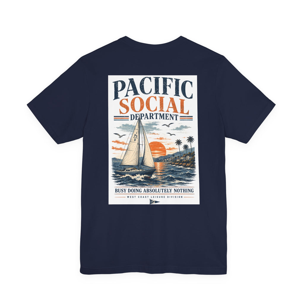 Pacific Social Sailboat Tee — Vintage Sunset Beach T-Shirt
