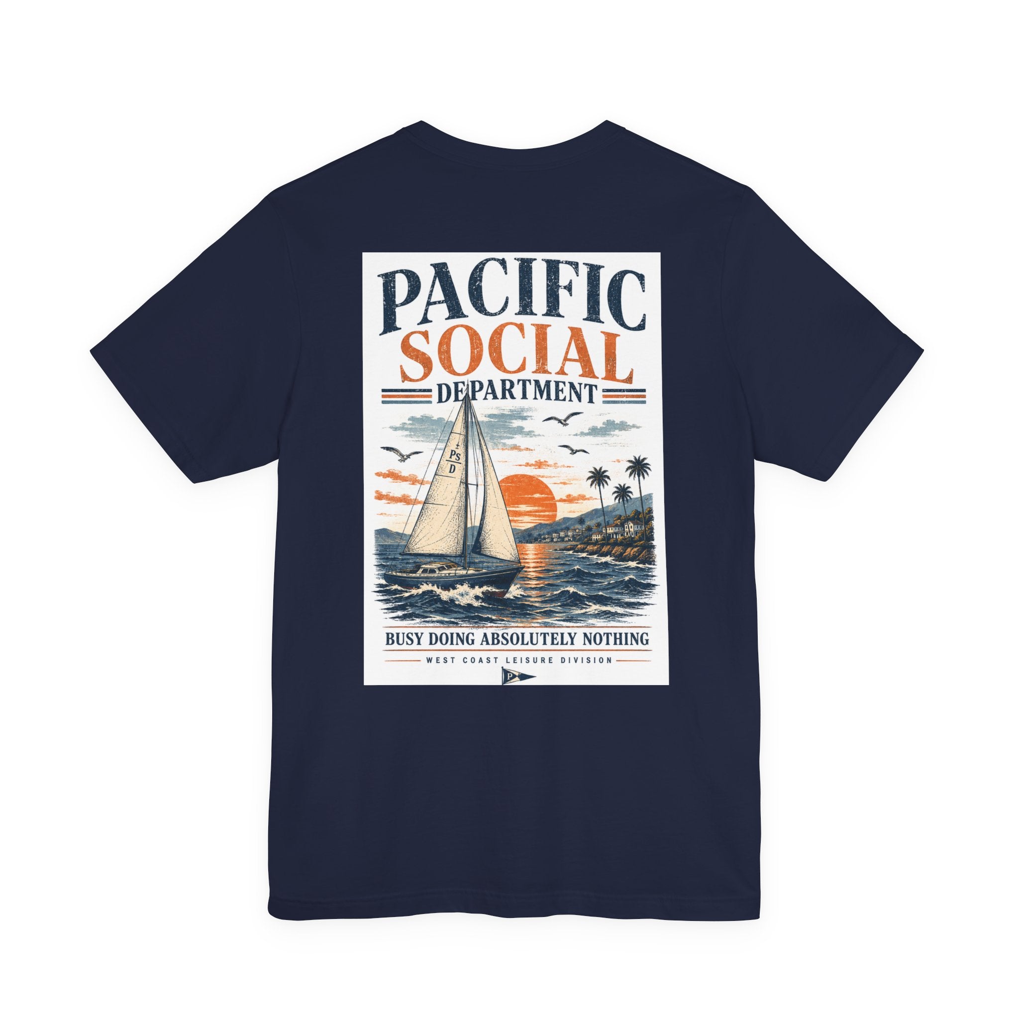 Pacific Social Sailboat Tee — Vintage Sunset Beach T-Shirt