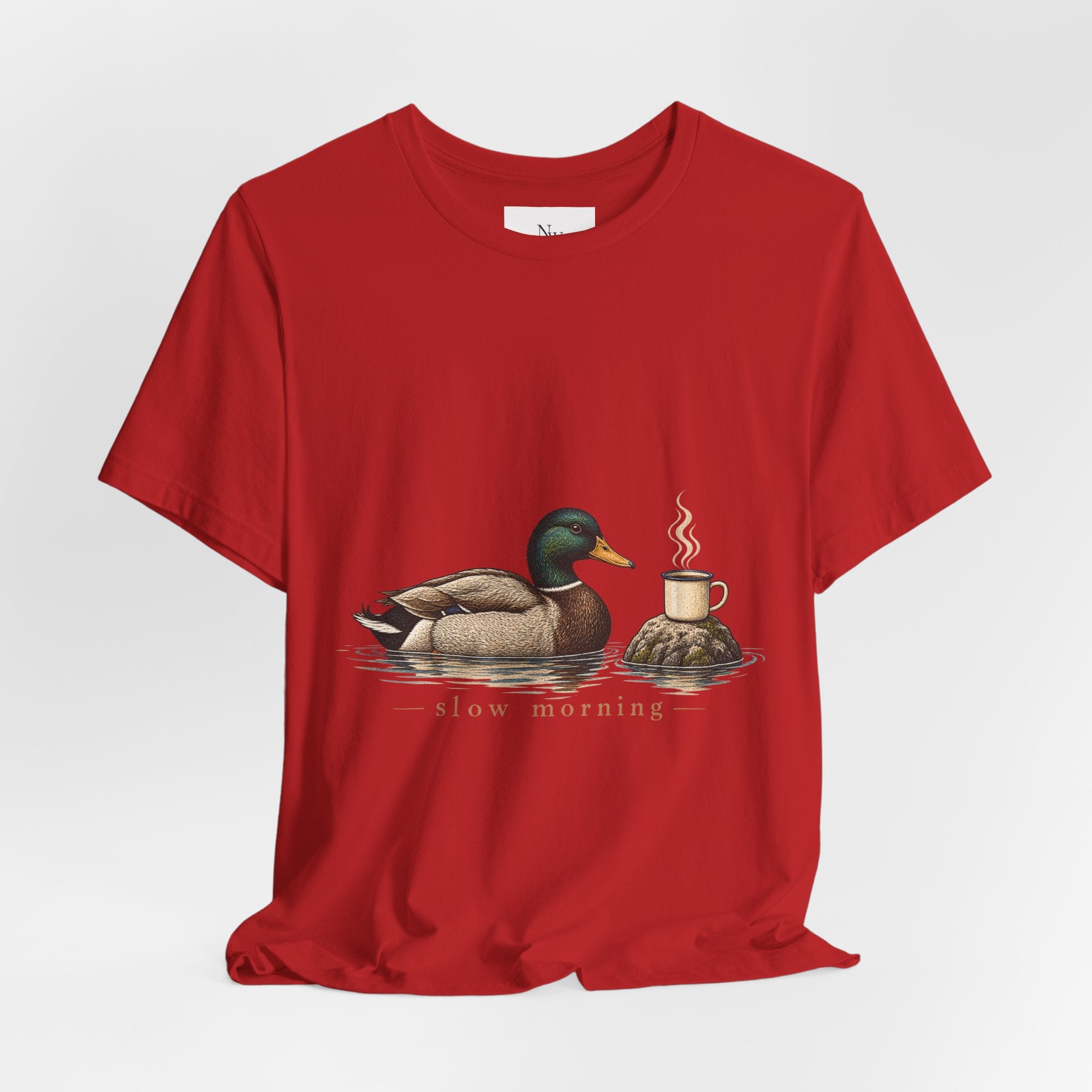 Slow Mornings Duck Tee — Cozy Cabin Nature Graphic T-Shirt