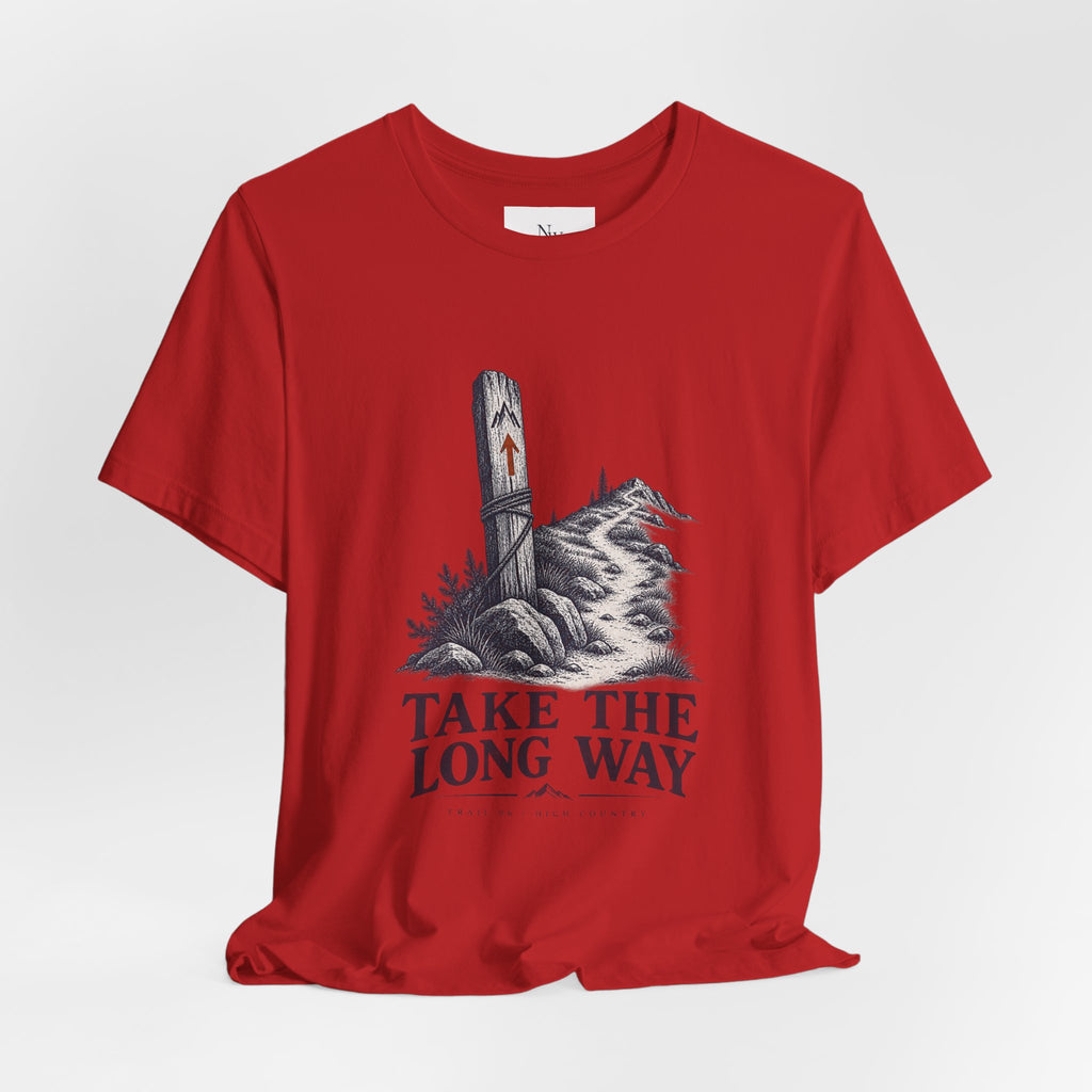Take The Long Way T‑Shirt — Scenic Hiking Adventure Tee ("Take the Long Way" / "The Long Way Home")
