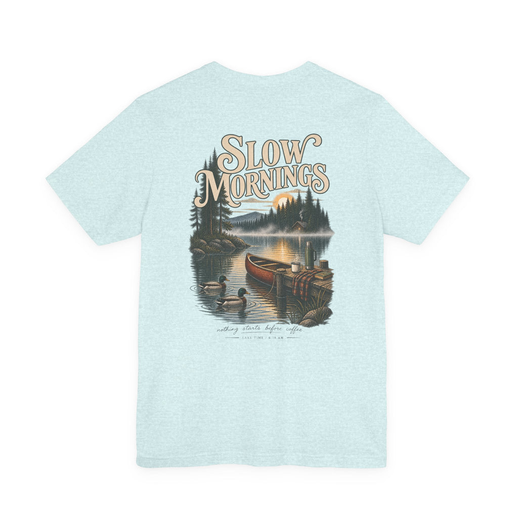 Slow Mornings Duck Tee — Cozy Cabin Nature Graphic T-Shirt