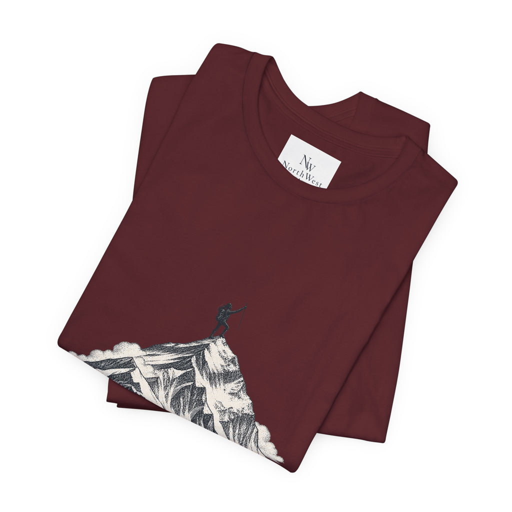 Everest Climber Tee — "She Made It" Mountain Summit Shirt (8848.86m)