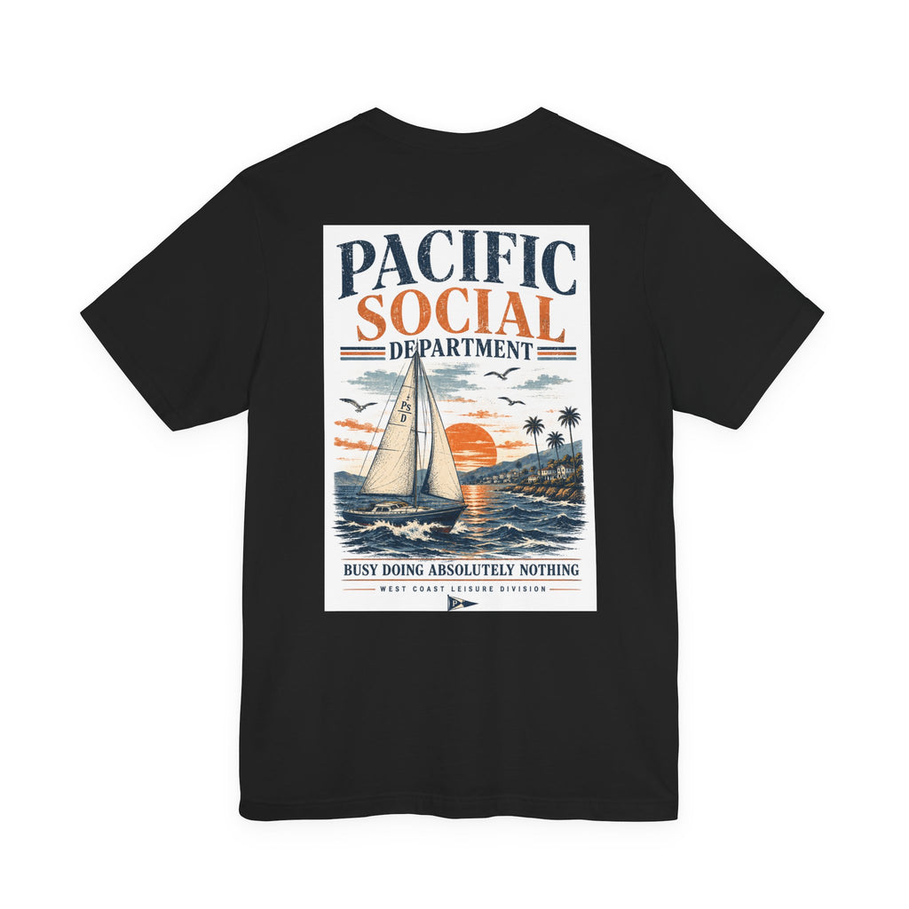 Pacific Social Sailboat Tee — Vintage Sunset Beach T-Shirt