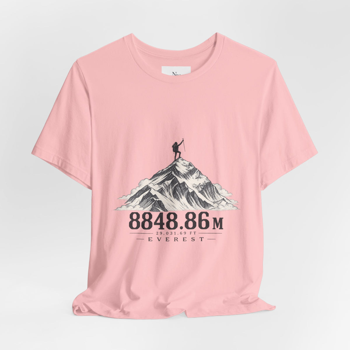 Everest Climber Tee — "She Made It" Mountain Summit Shirt (8848.86m)
