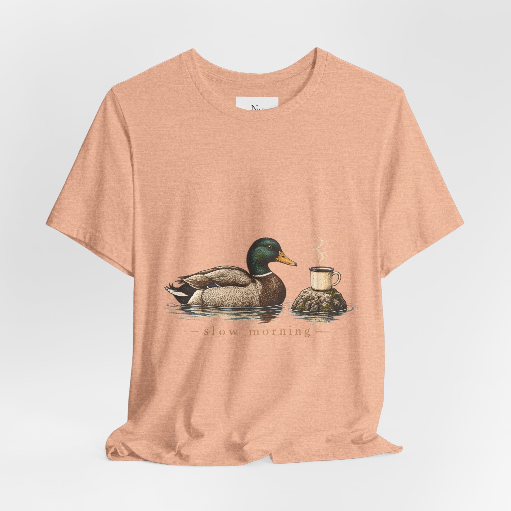 Slow Mornings Duck Tee — Cozy Cabin Nature Graphic T-Shirt