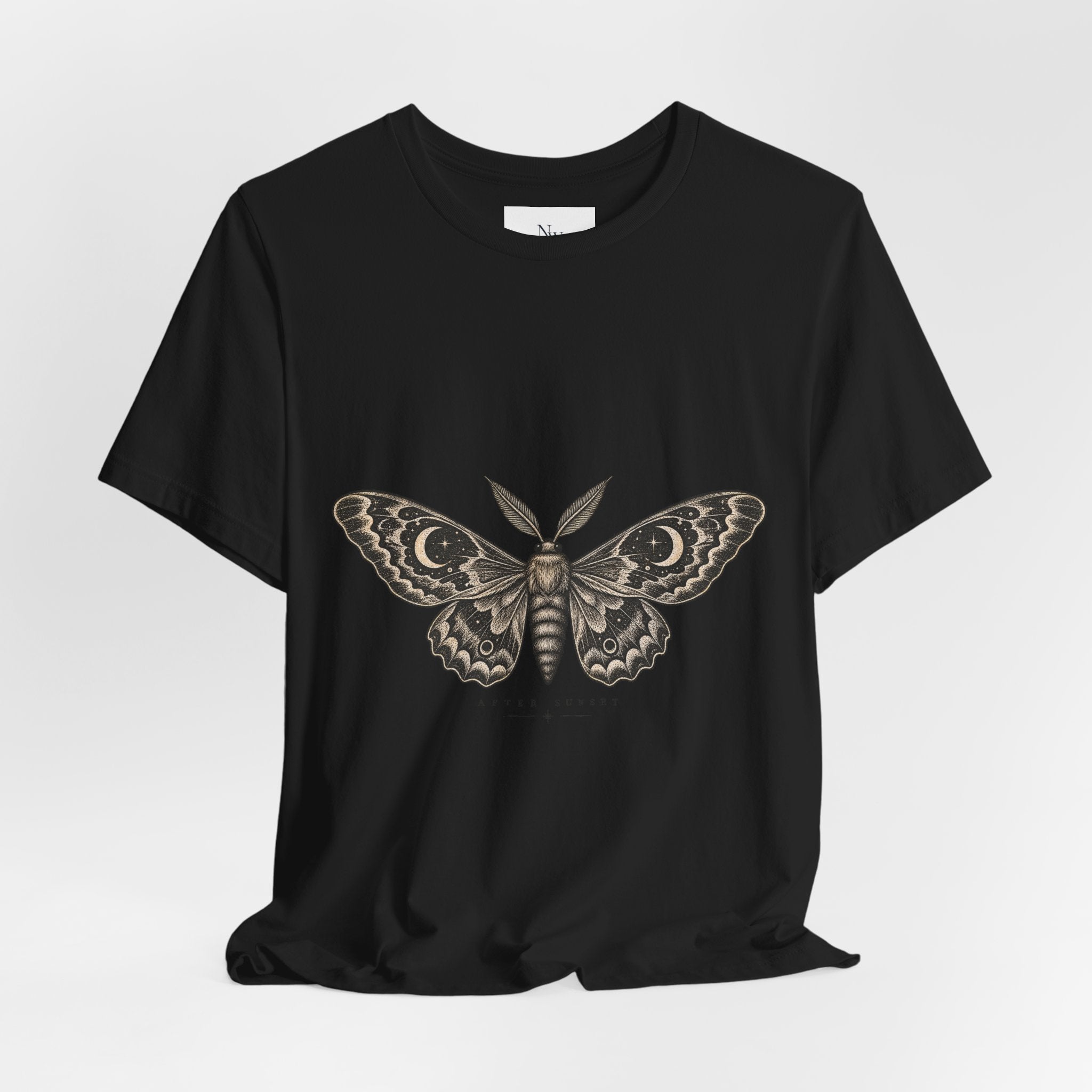 Meet Me After Sunset Tee — Vintage Moth & Moon Graphic T-Shirt