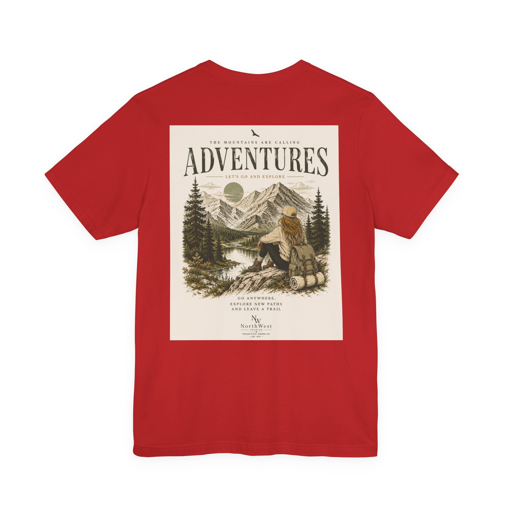 Adventures Hiking T-Shirt — "Let's Go and Explore" Vintage Outdoor Graphic Tee