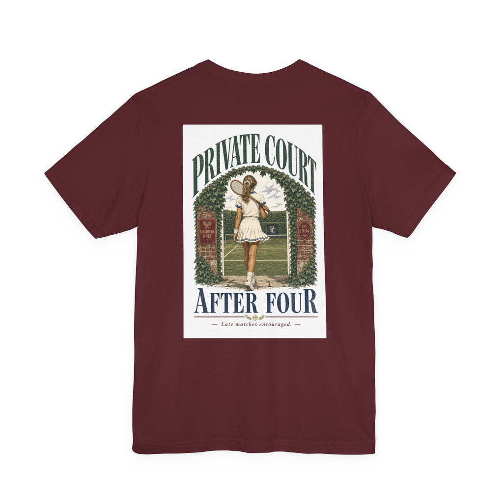 Private Court Tennis Tee — "After Four" Vintage Tennis Graphic T‑Shirt