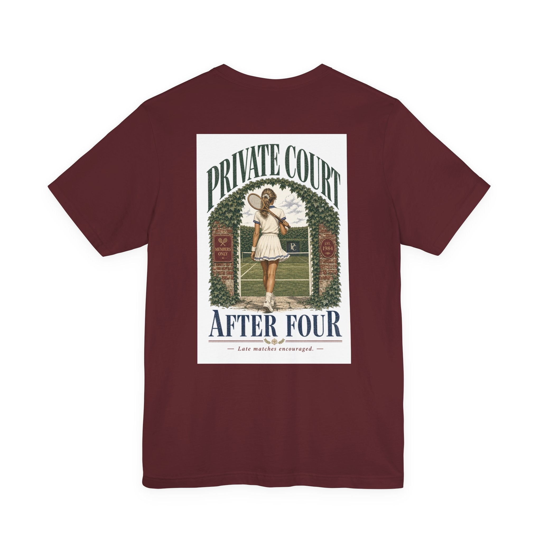 Private Court Tennis Tee — "After Four" Vintage Tennis Graphic T‑Shirt