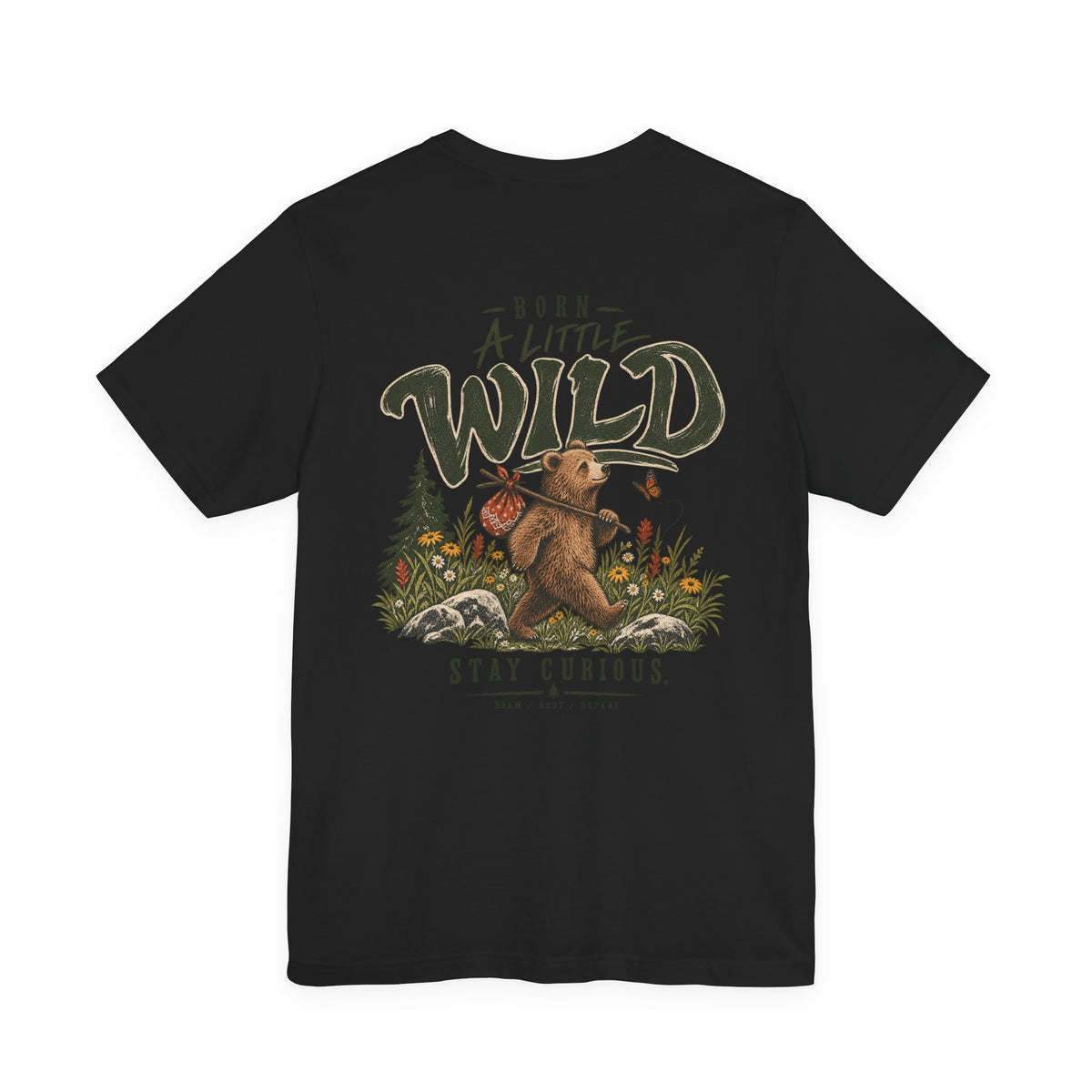 Little Wild One Bear Tee — Born A Little Wild Graphic T-Shirt