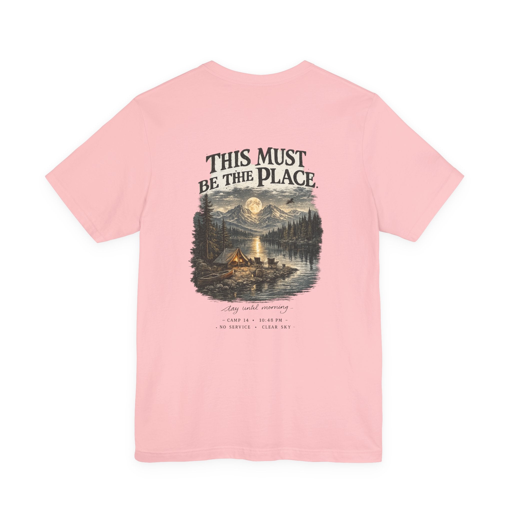 Campfire Adventure T-Shirt — “This Must Be The Place” Scenic Camping Tee