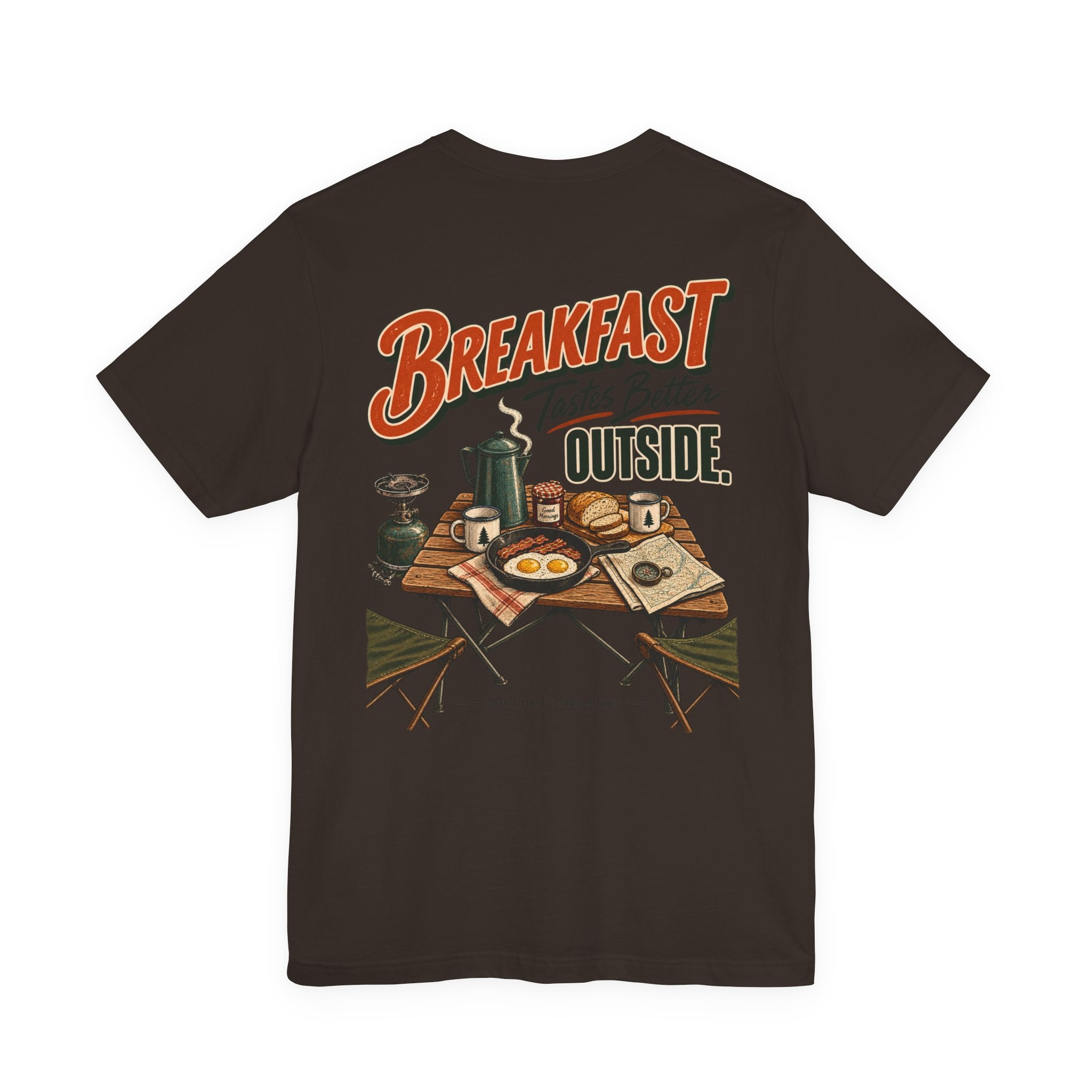 Camp Cook T‑Shirt — “Breakfast Tastes Better Outside” Camping Tee