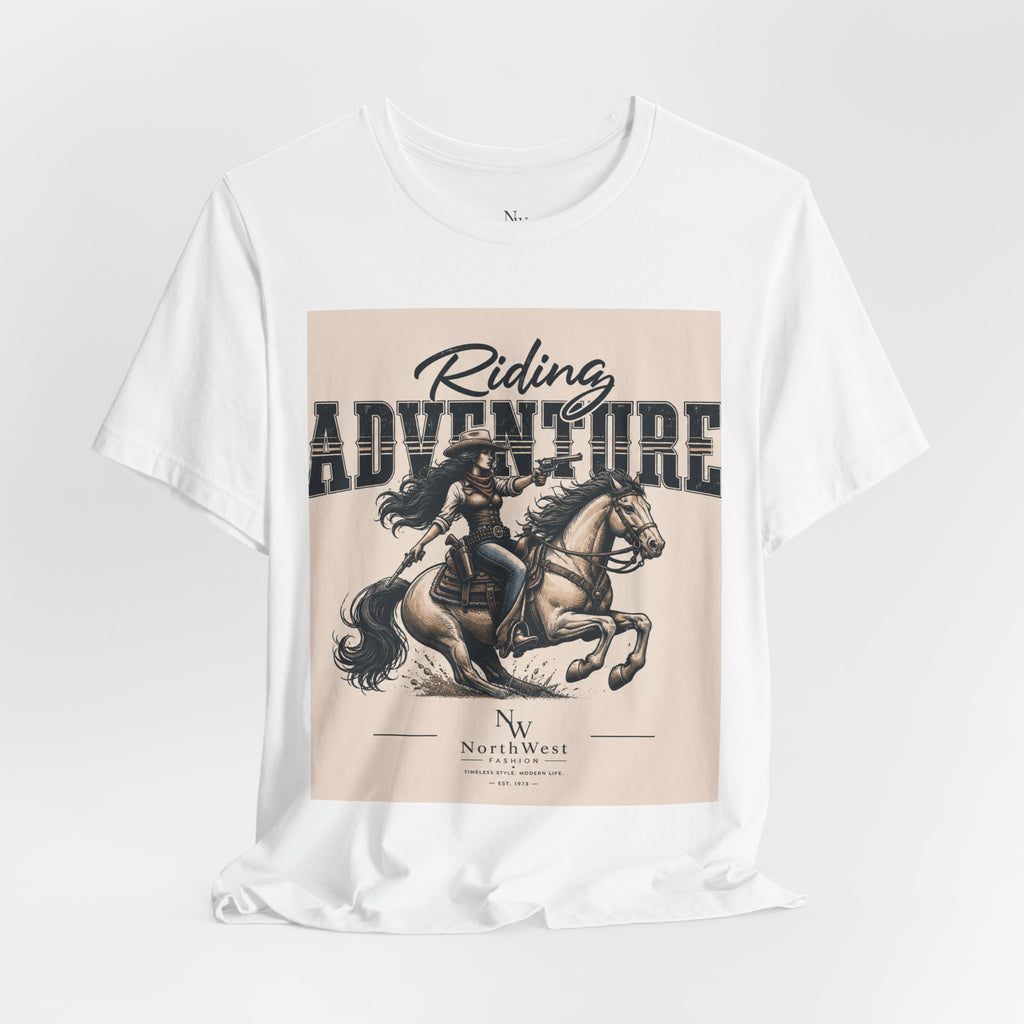 Cowgirl Riding Adventure Tee – Western Horseback Graphic T-Shirt