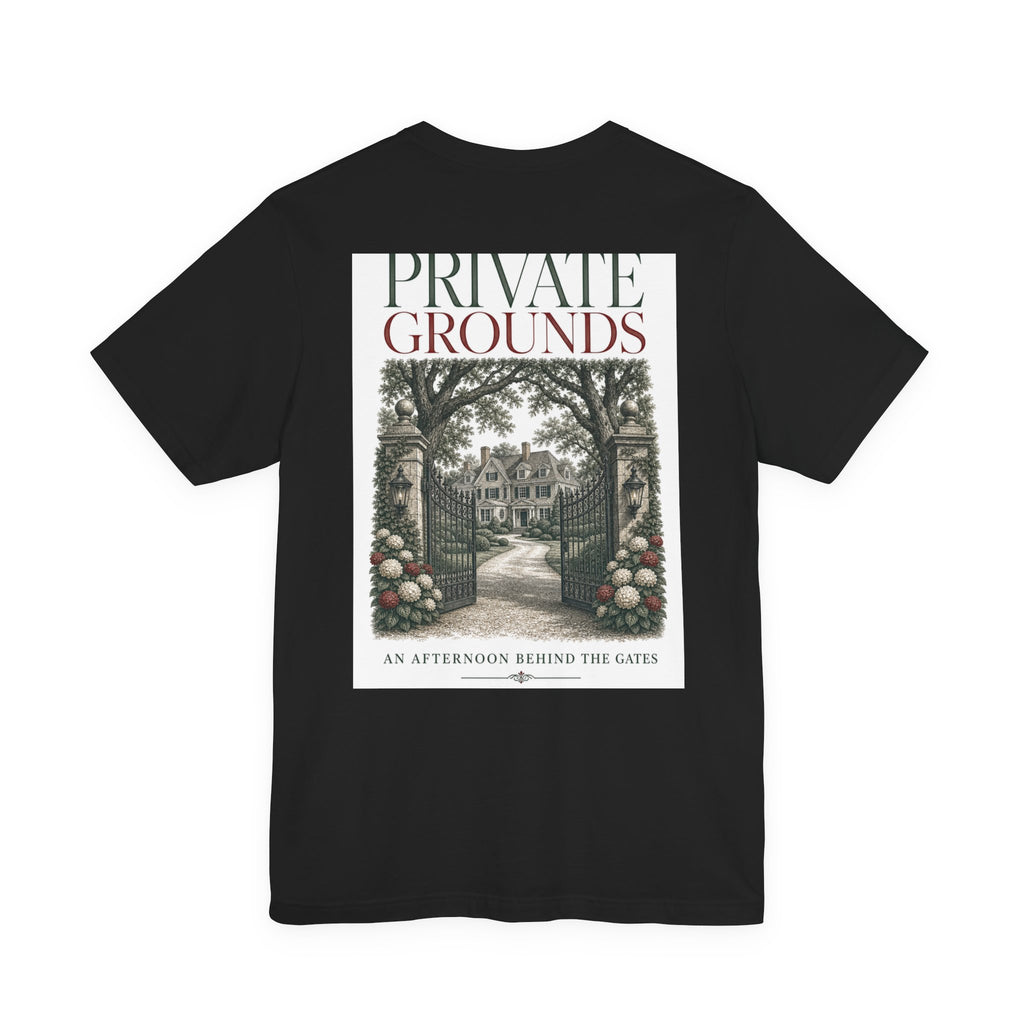 Private Grounds Tee — Vintage Garden Gate Graphic T‑Shirt