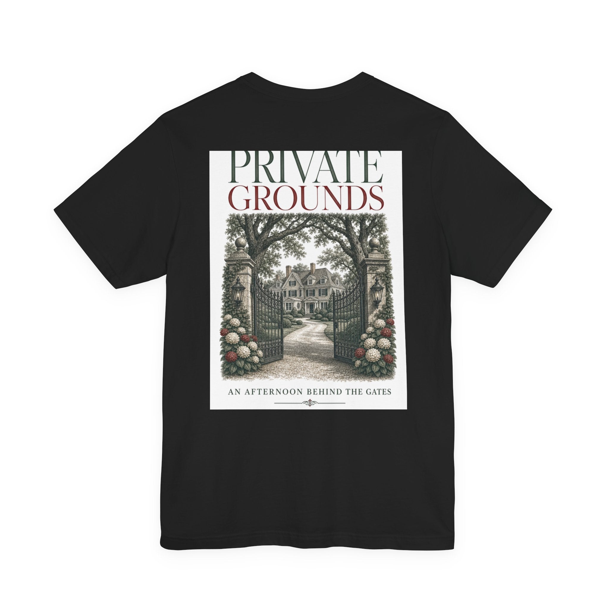 Private Grounds Tee — Vintage Garden Gate Graphic T‑Shirt