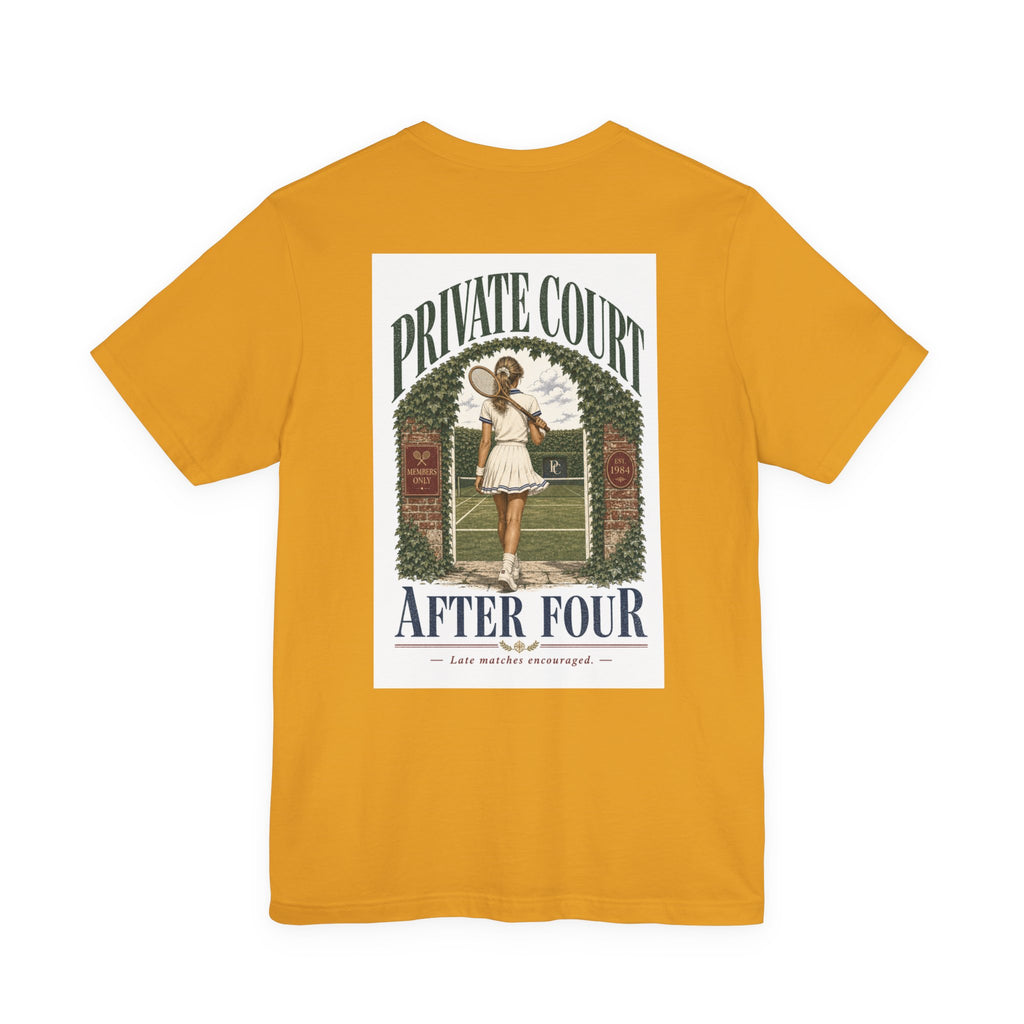 Private Court Tennis Tee — "After Four" Vintage Tennis Graphic T‑Shirt