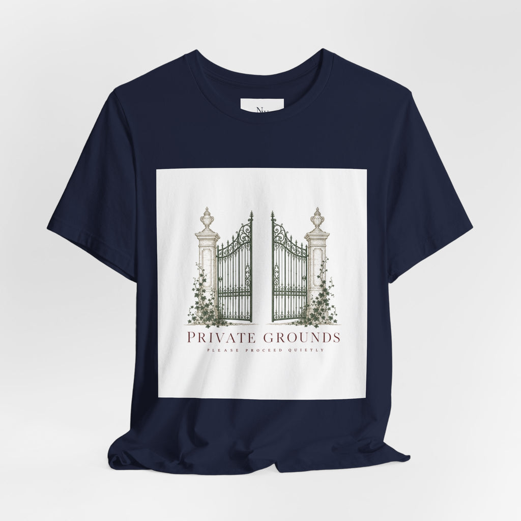 Private Grounds Tee — Vintage Garden Gate Graphic T‑Shirt