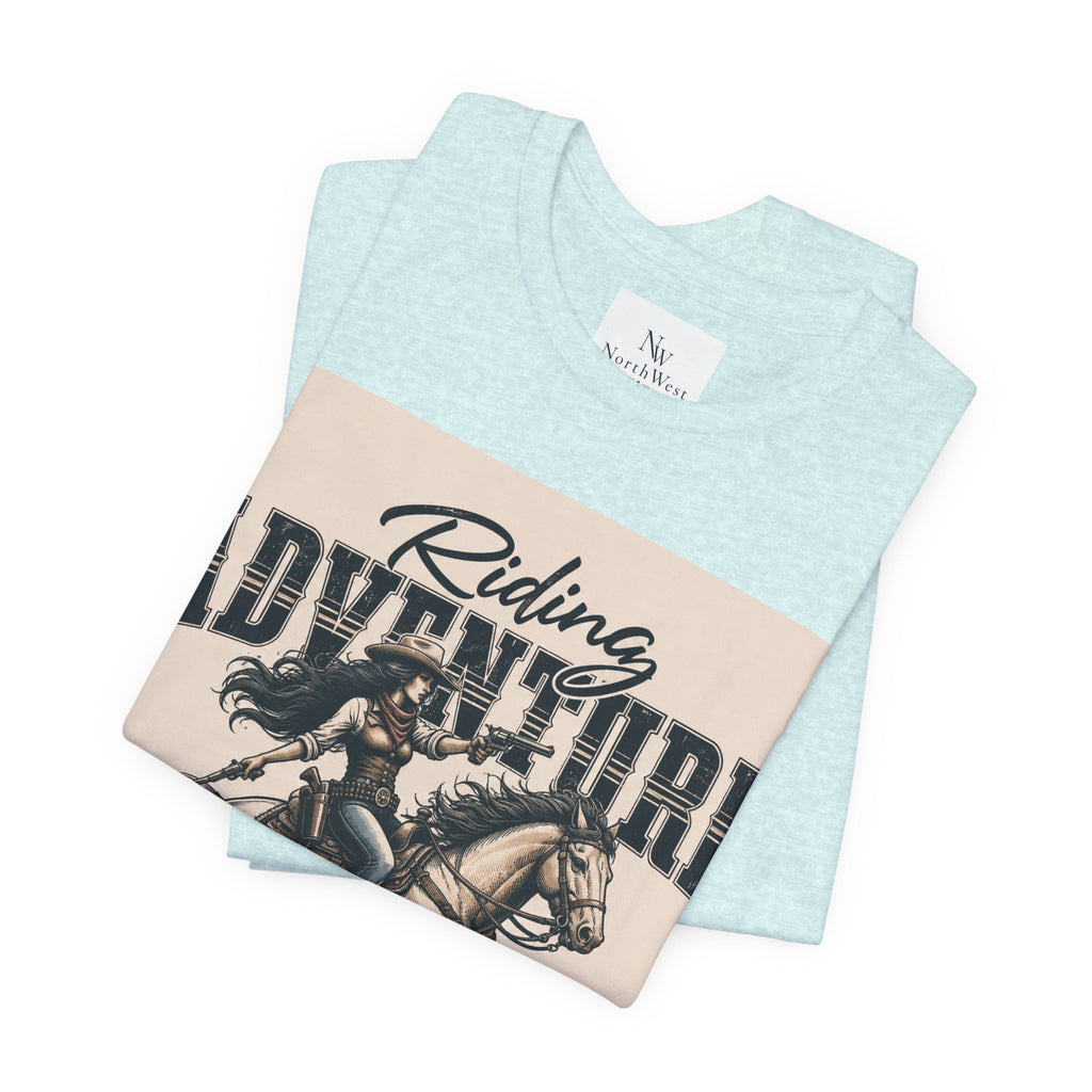 Cowgirl Riding Adventure Tee – Western Horseback Graphic T-Shirt