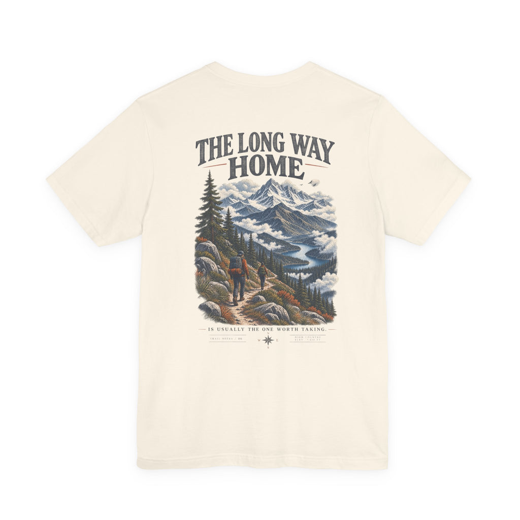 Take The Long Way T‑Shirt — Scenic Hiking Adventure Tee ("Take the Long Way" / "The Long Way Home")