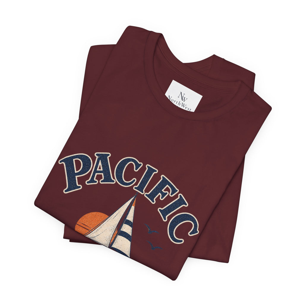 Pacific Social Sailboat Tee — Vintage Sunset Beach T-Shirt