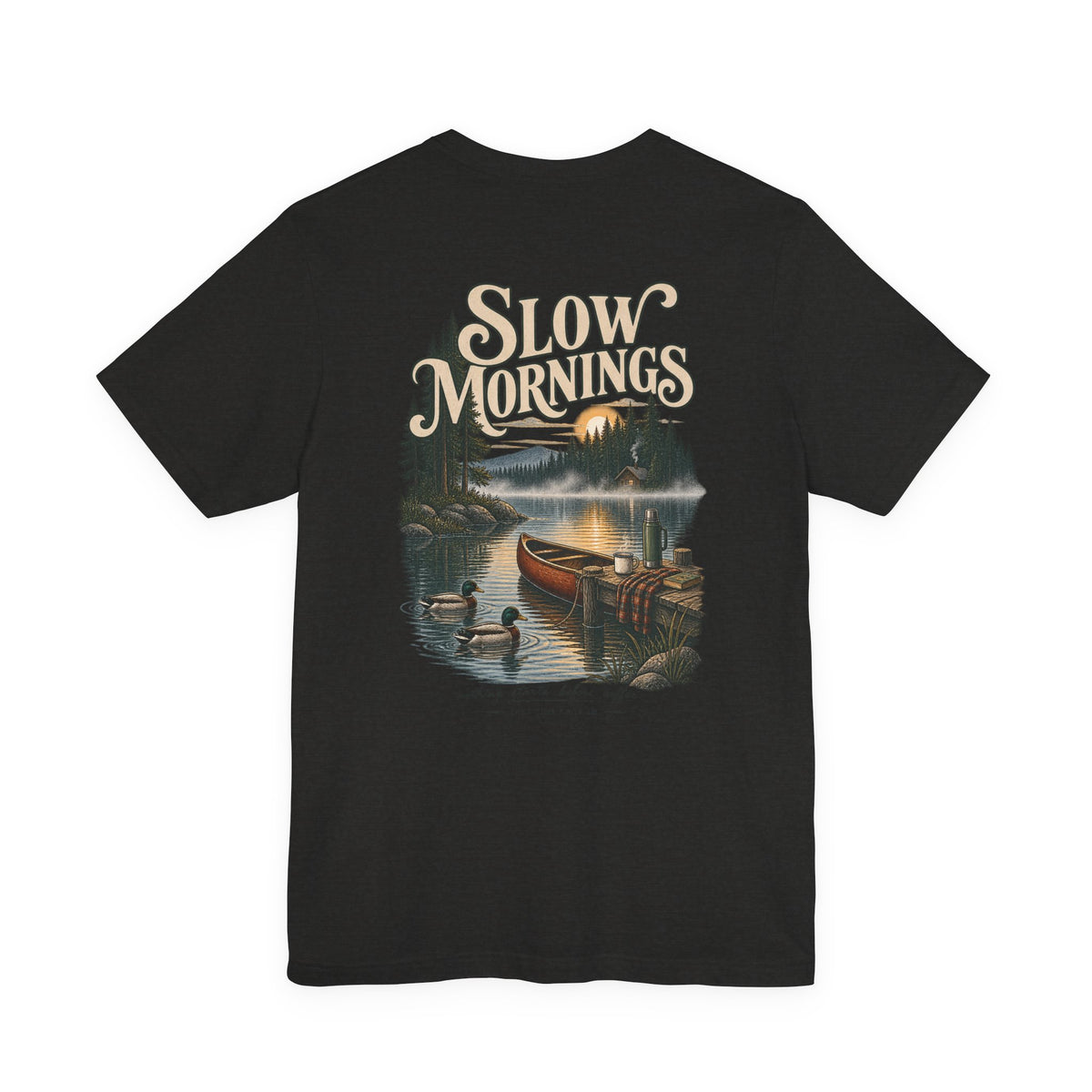 Slow Mornings Duck Tee — Cozy Cabin Nature Graphic T-Shirt