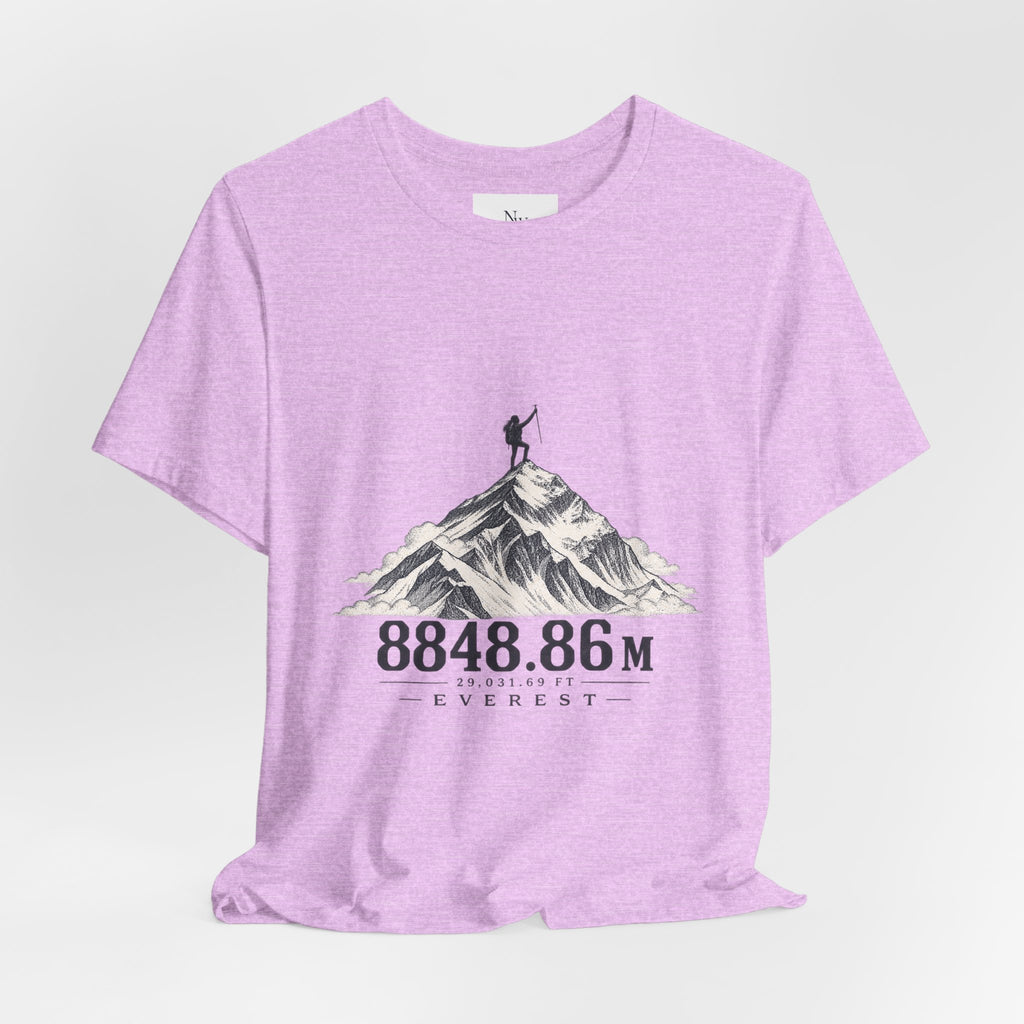 Everest Climber Tee — "She Made It" Mountain Summit Shirt (8848.86m)