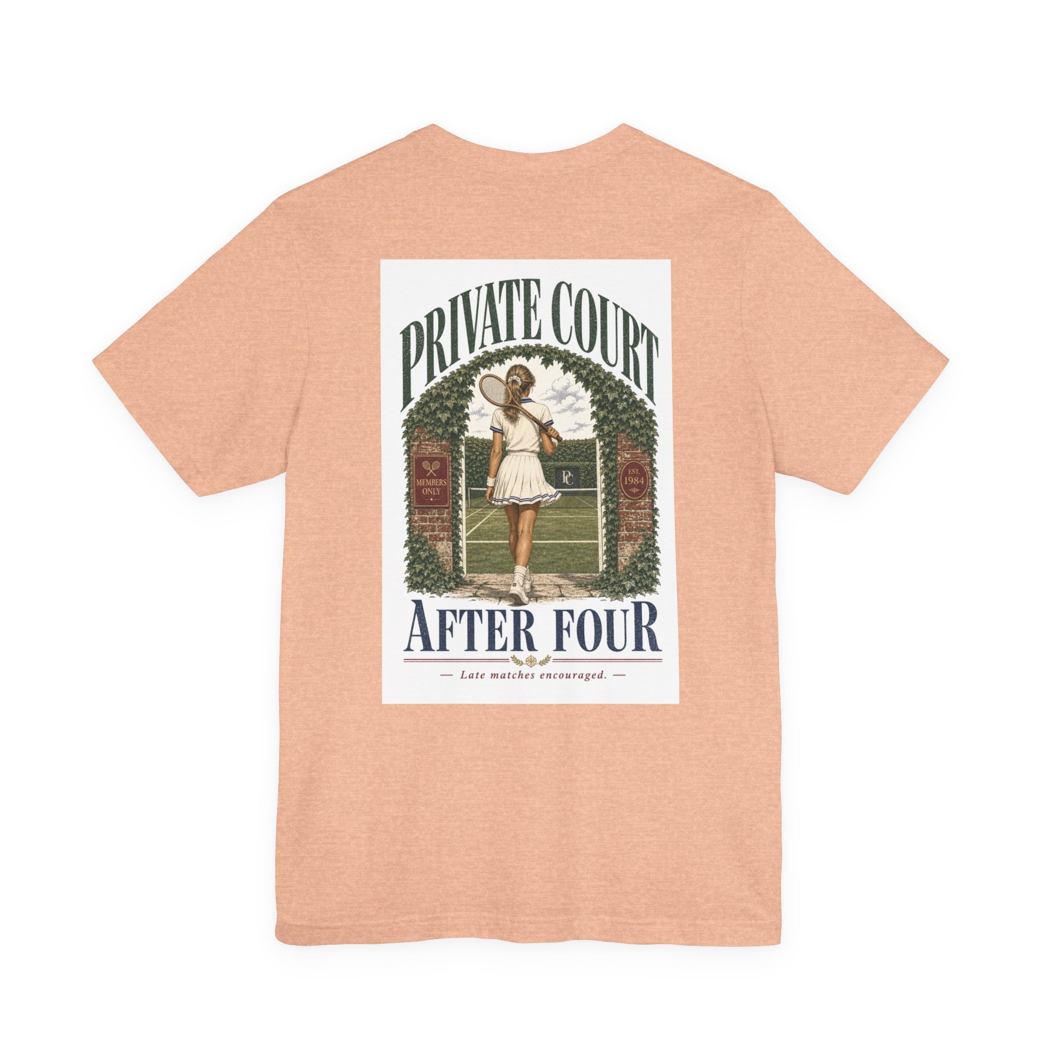 Private Court Tennis Tee — "After Four" Vintage Tennis Graphic T‑Shirt