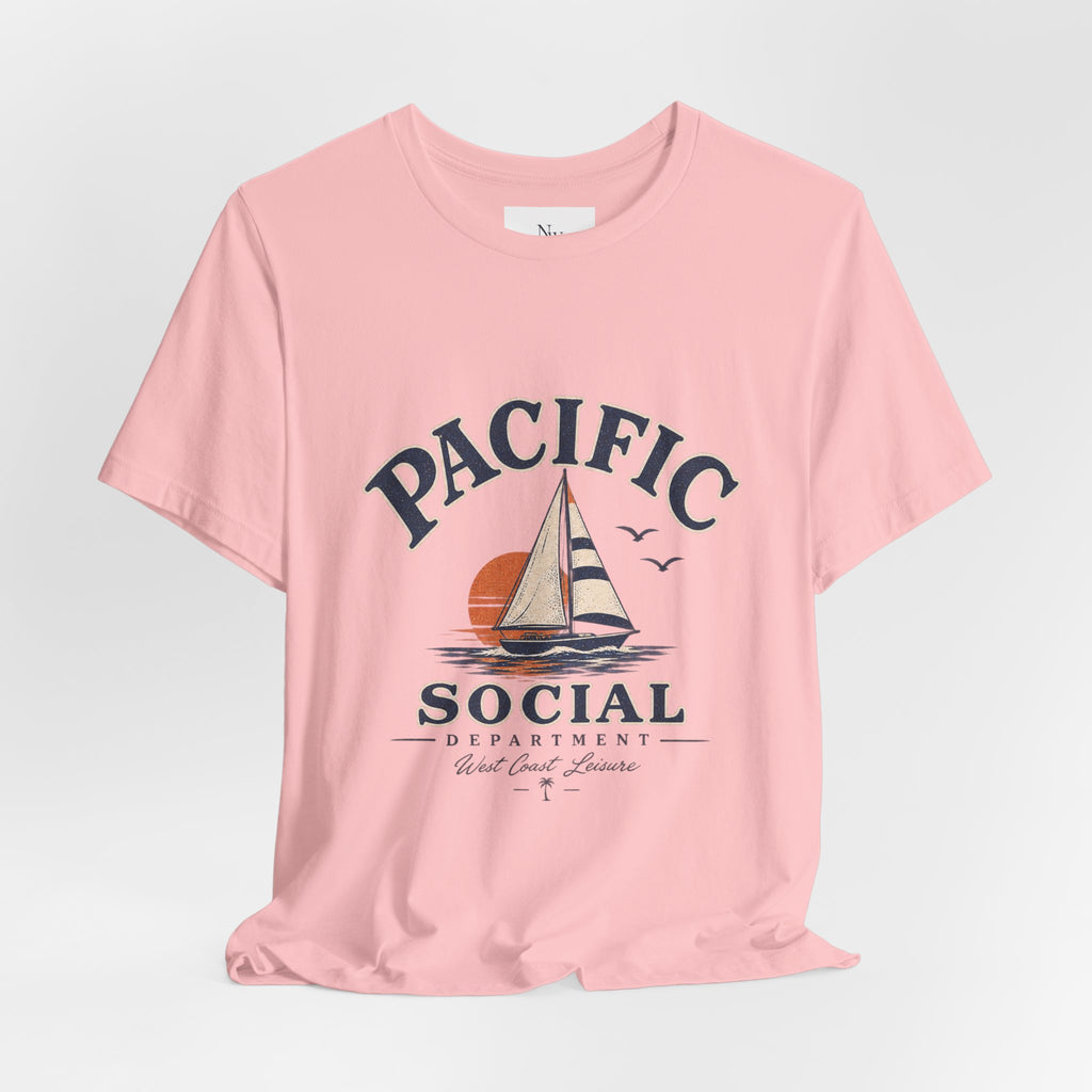 Pacific Social Sailboat Tee — Vintage Sunset Beach T-Shirt