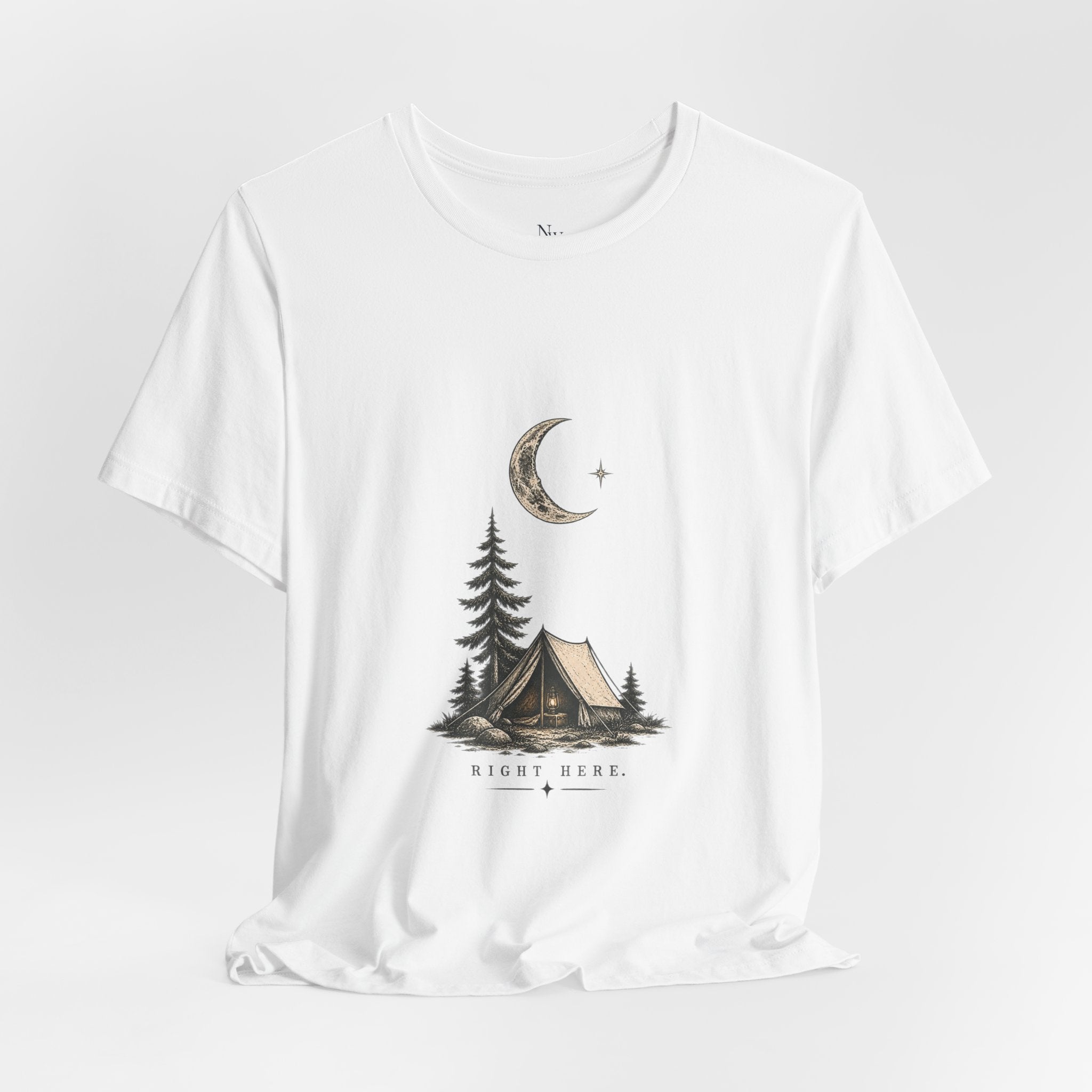 Campfire Adventure T-Shirt — “This Must Be The Place” Scenic Camping Tee