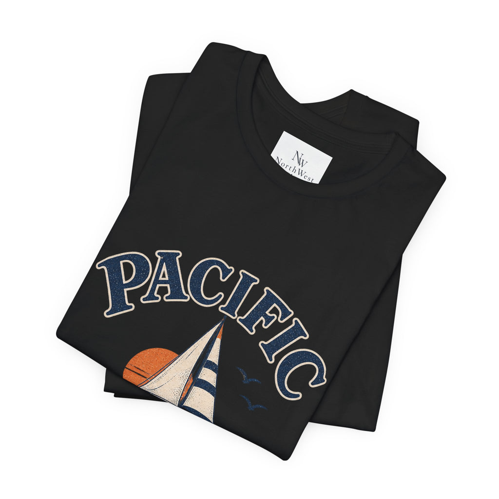 Pacific Social Sailboat Tee — Vintage Sunset Beach T-Shirt