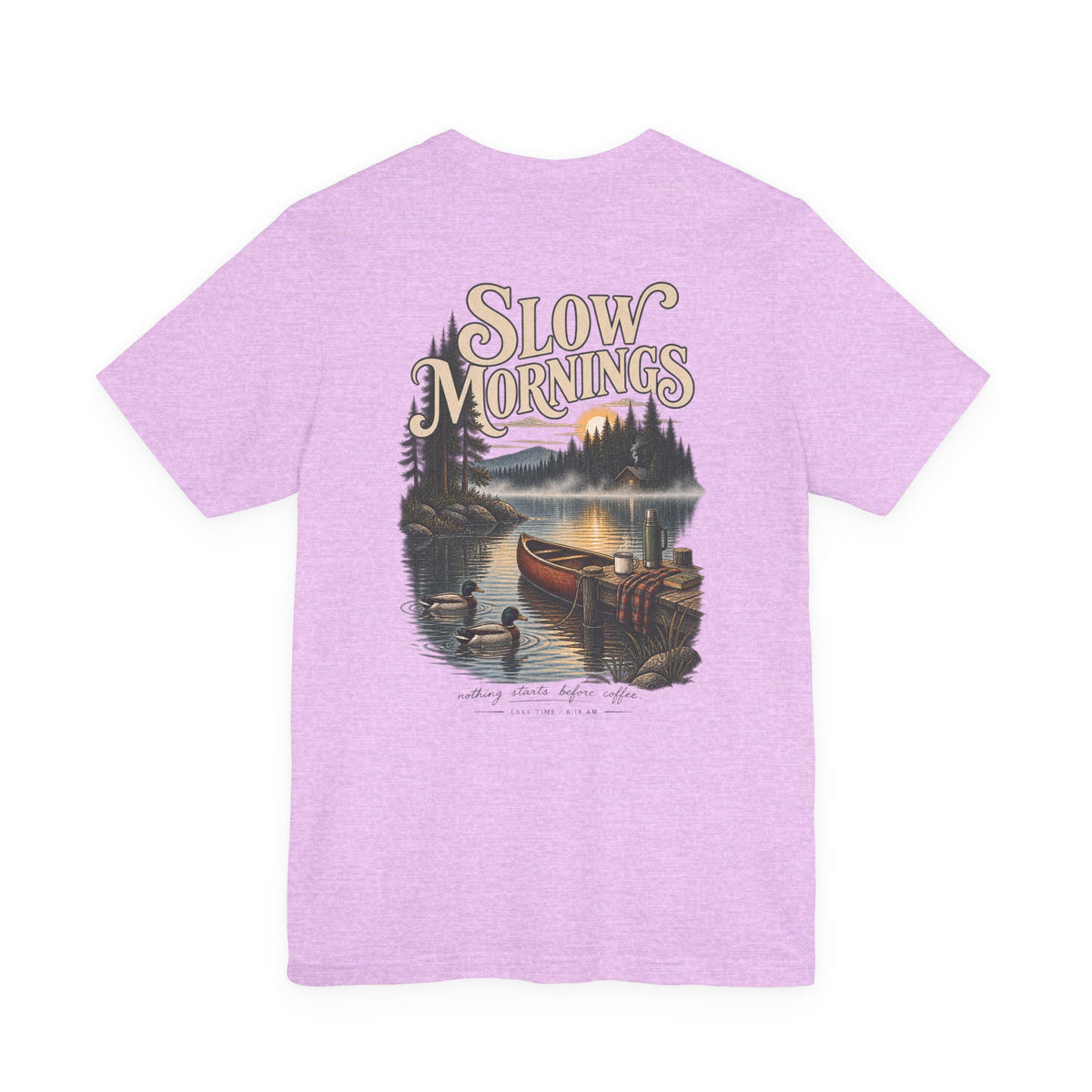 Slow Mornings Duck Tee — Cozy Cabin Nature Graphic T-Shirt