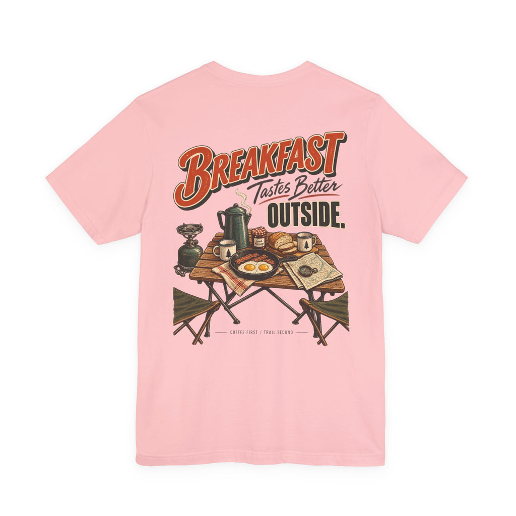Camp Cook T‑Shirt — “Breakfast Tastes Better Outside” Camping Tee