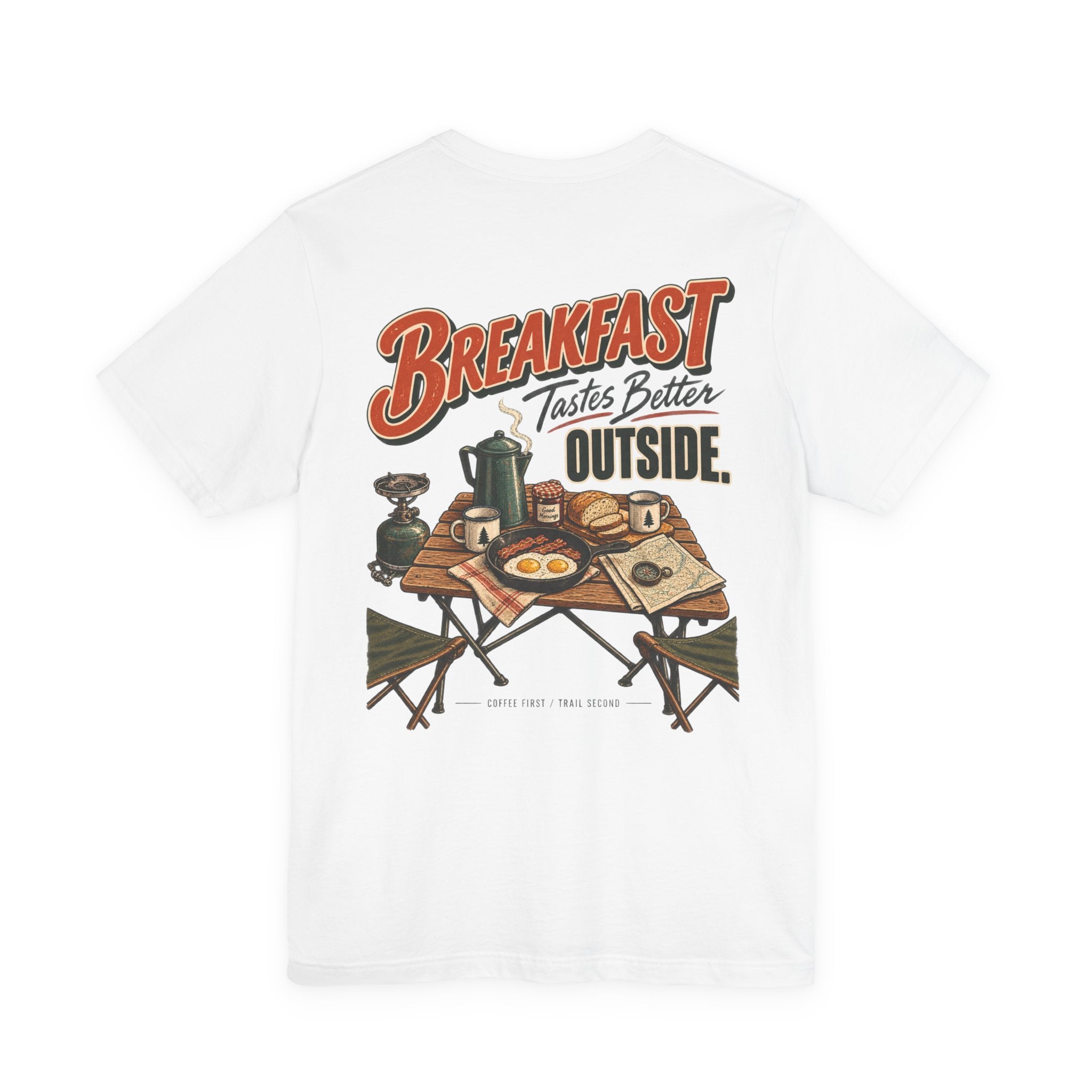 Camp Cook T‑Shirt — “Breakfast Tastes Better Outside” Camping Tee