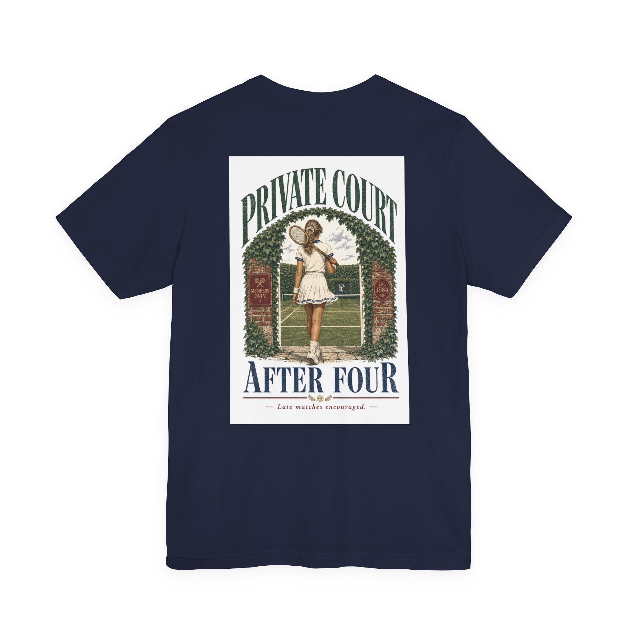 Private Court Tennis Tee — "After Four" Vintage Tennis Graphic T‑Shirt