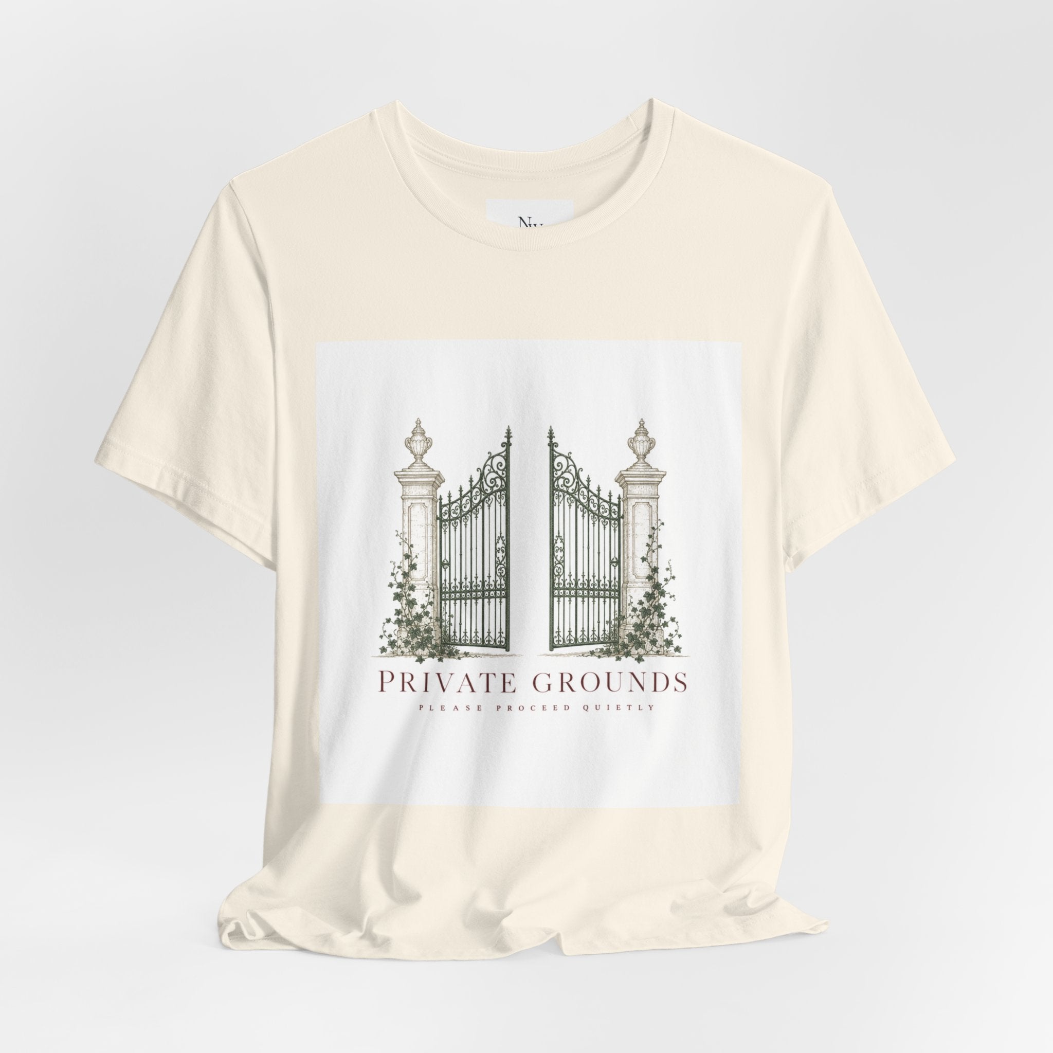 Private Grounds Tee — Vintage Garden Gate Graphic T‑Shirt