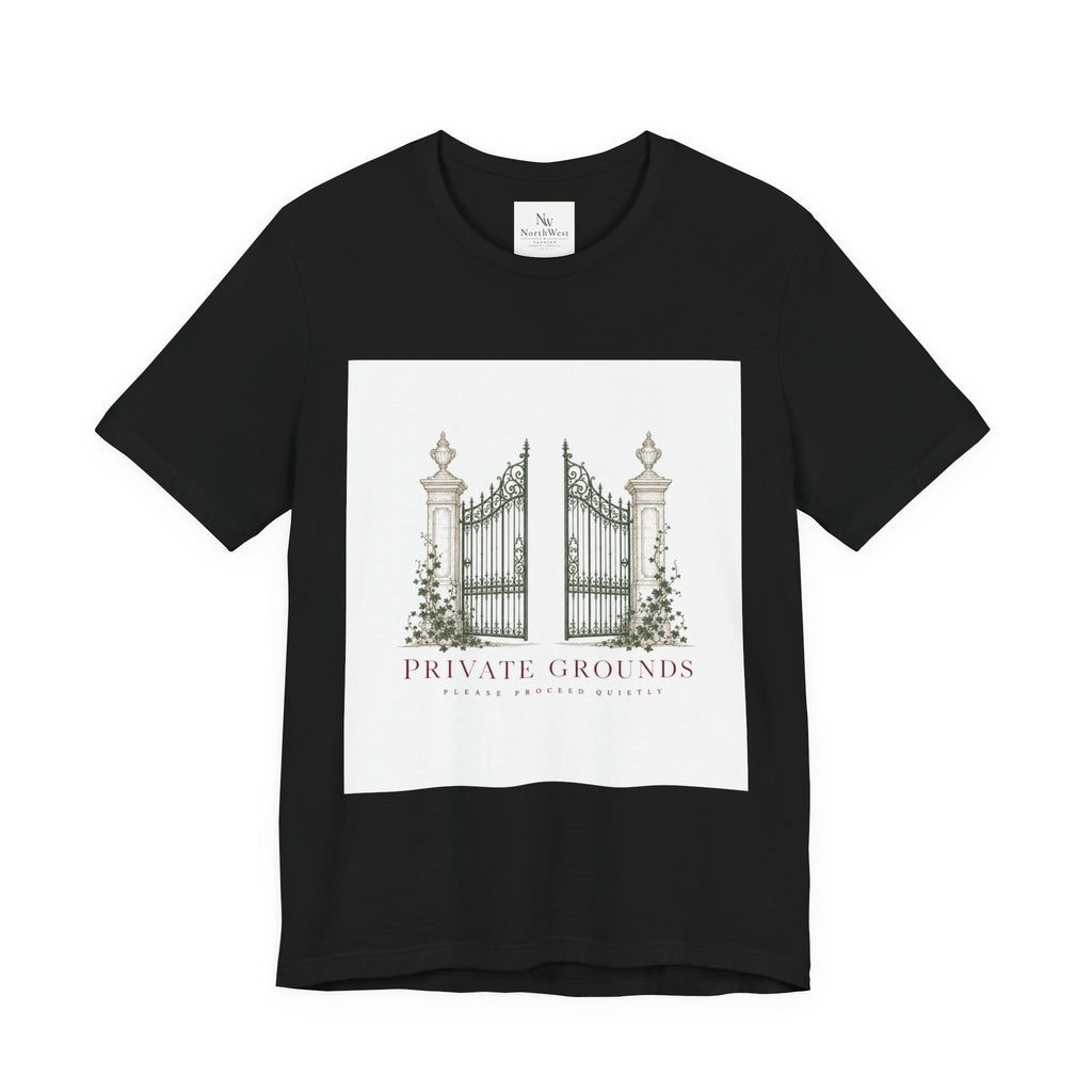 Private Grounds Tee — Vintage Garden Gate Graphic T‑Shirt