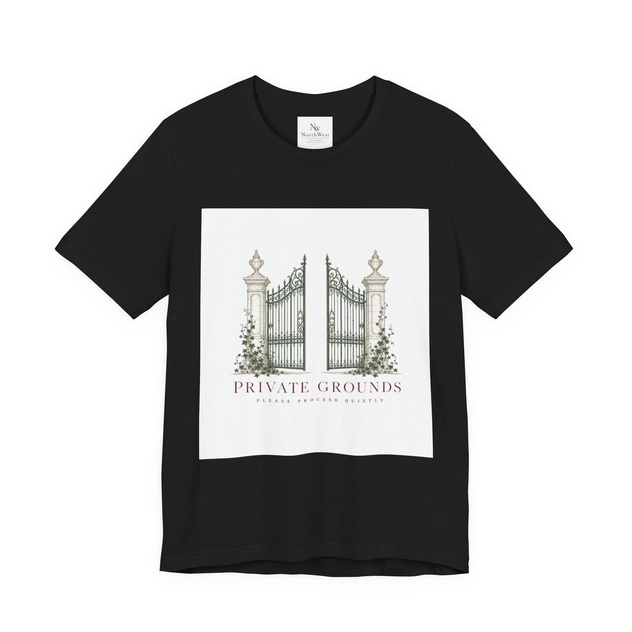 Private Grounds Tee — Vintage Garden Gate Graphic T‑Shirt
