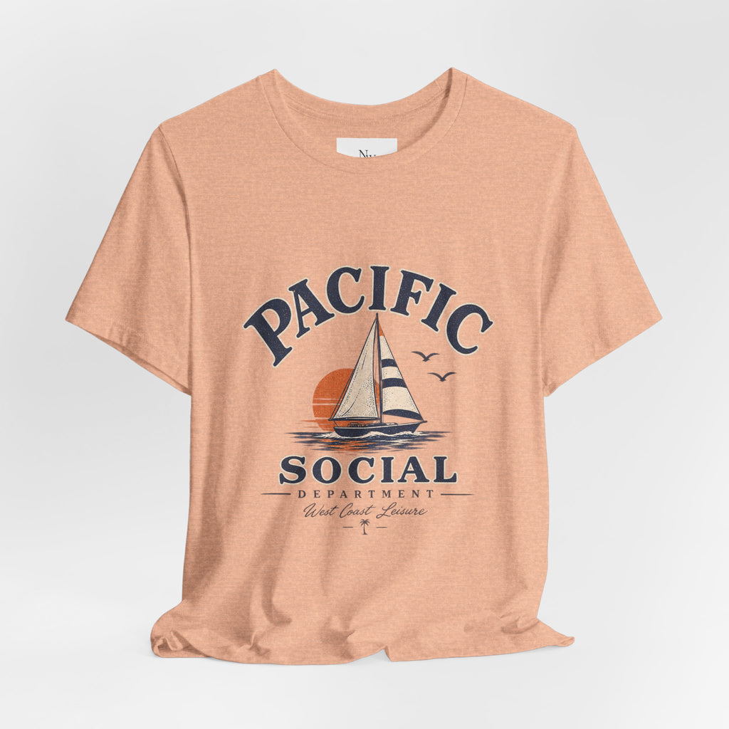 Pacific Social Sailboat Tee — Vintage Sunset Beach T-Shirt