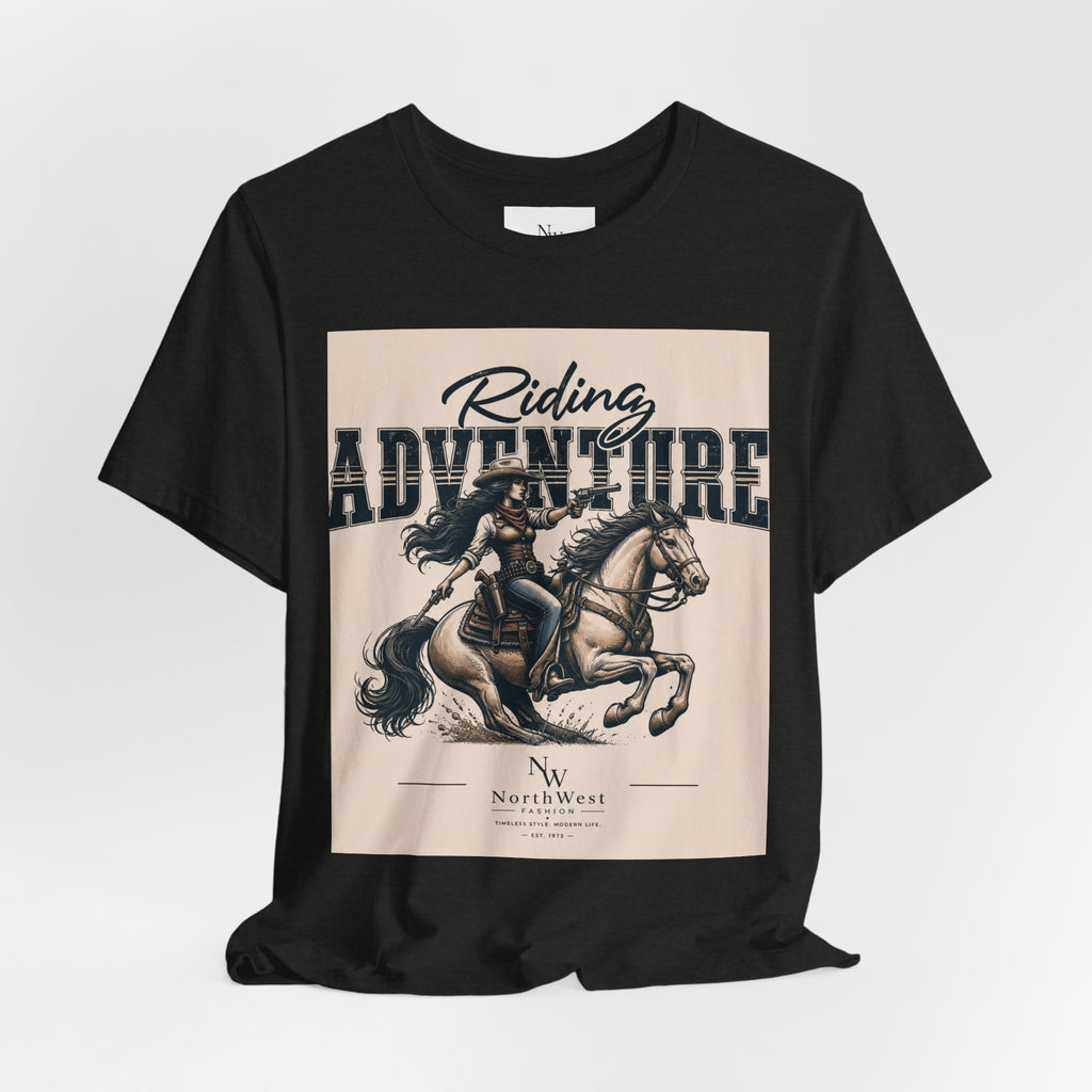 Cowgirl Riding Adventure Tee – Western Horseback Graphic T-Shirt