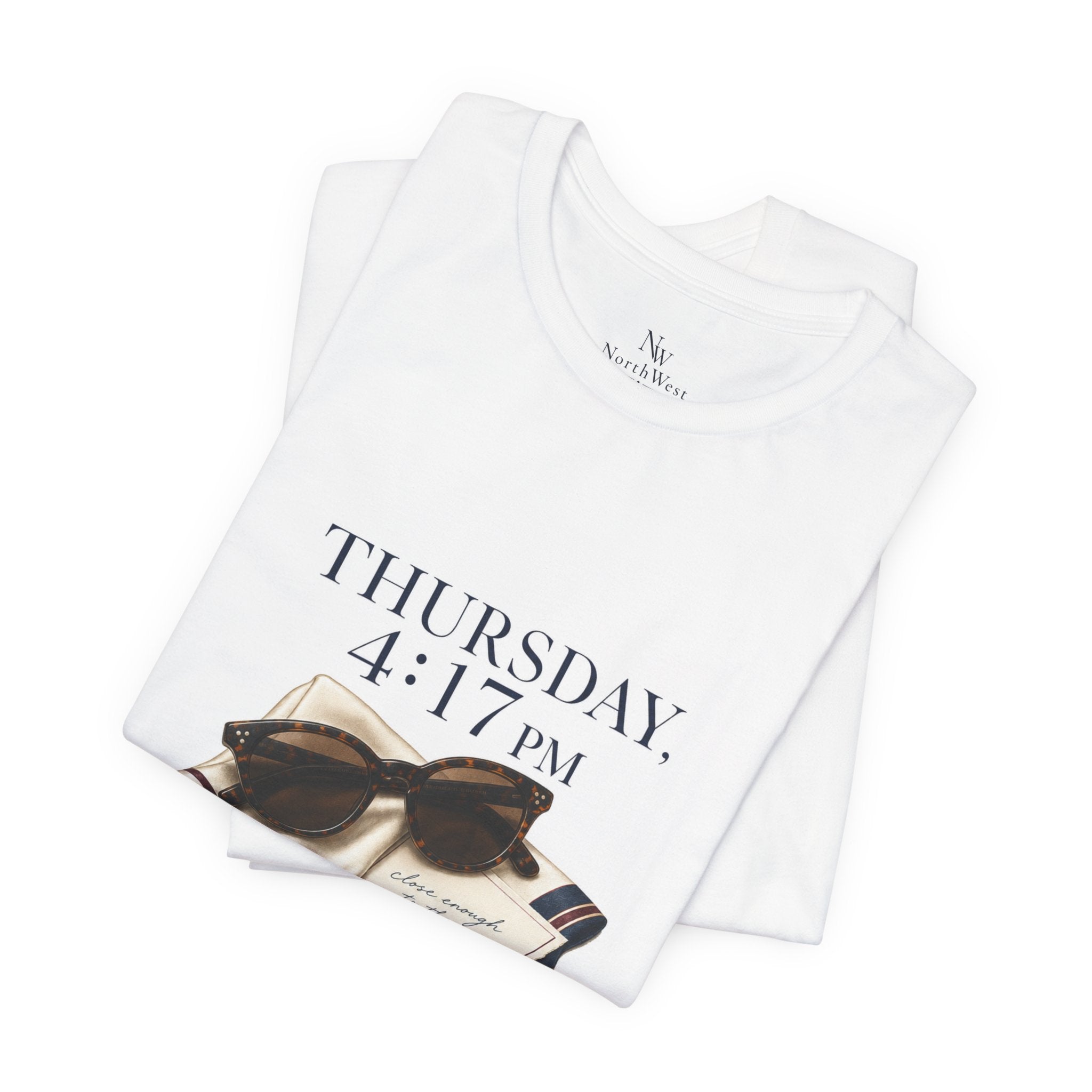 Her Weekend Starts Thursday Tee — 'Thursday, 4:17 PM' Coastal Vintage Graphic Shirt