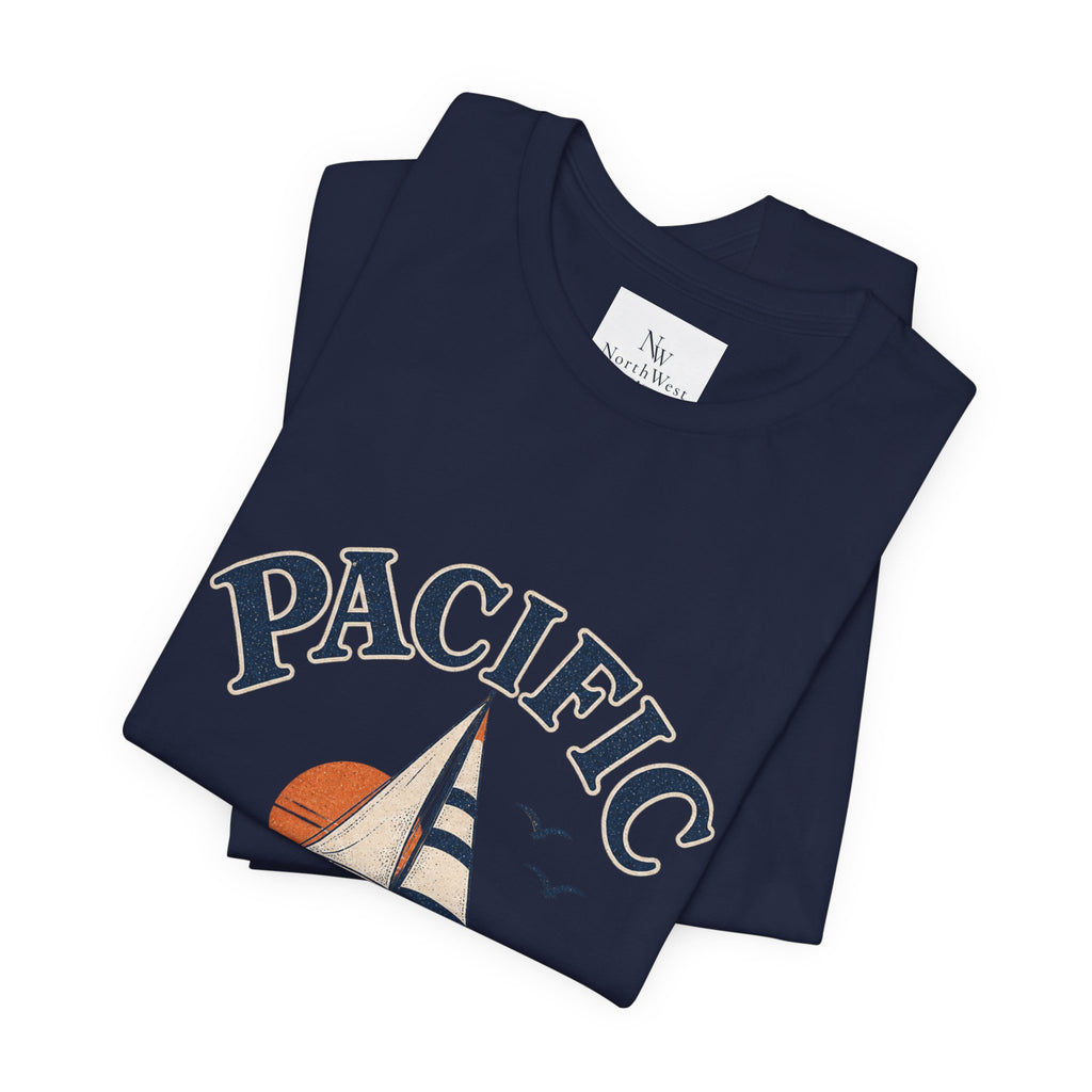 Pacific Social Sailboat Tee — Vintage Sunset Beach T-Shirt
