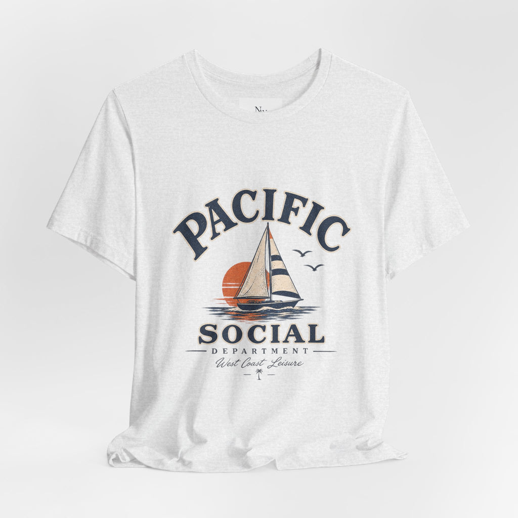 Pacific Social Sailboat Tee — Vintage Sunset Beach T-Shirt