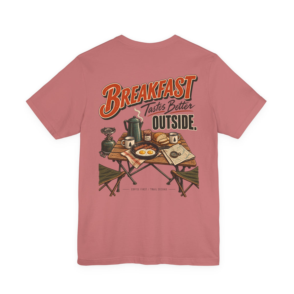 Camp Cook T‑Shirt — “Breakfast Tastes Better Outside” Camping Tee